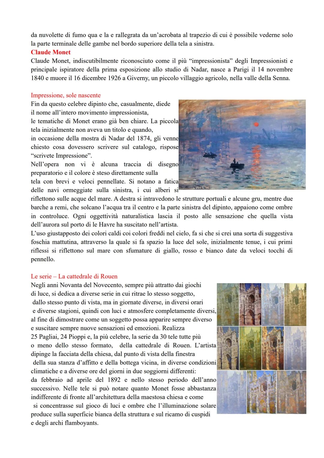 # IMPRESSIONISMO
L'Impressionismo è una corrente artistica nata a Parigi tra il 1860 e il 1870 durata fino ai primi anni
del Novecento e or