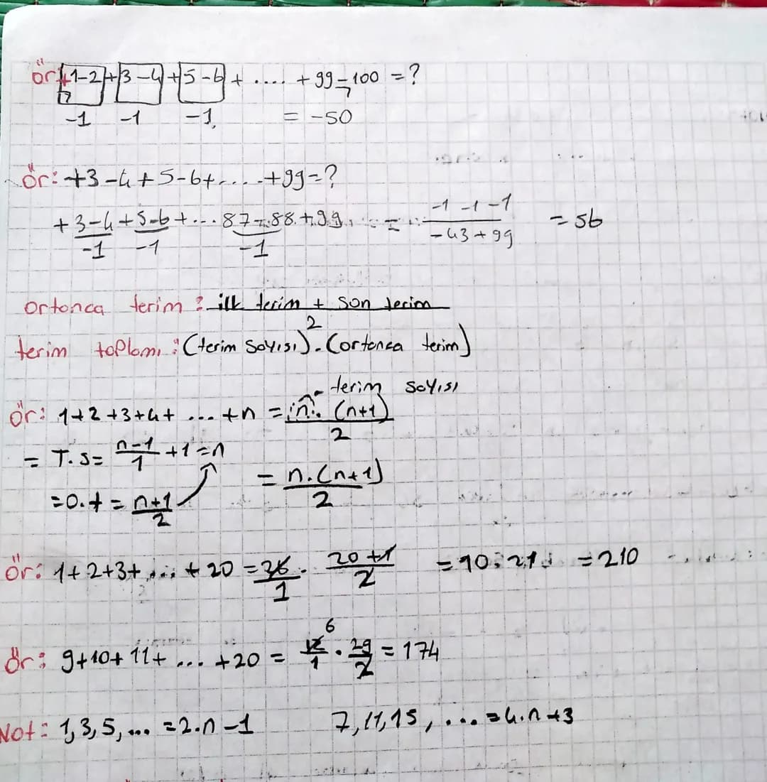 Ardışık Satilor
Not Ardisak iki sayı arasındaki fuk ±1
of: 2a+3 ile & Sası ardışık iki saylı buna gare d'un olacağı
değerler Gorfimi Kouhr