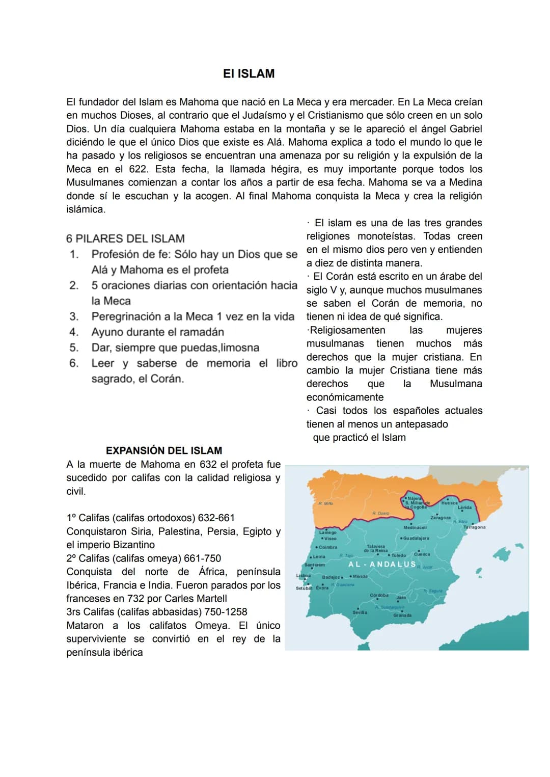 # EI ISLAM
El fundador del Islam es Mahoma que nació en La Meca y era mercader. En La Meca creían
en muchos Dioses, al contrario que el Jud