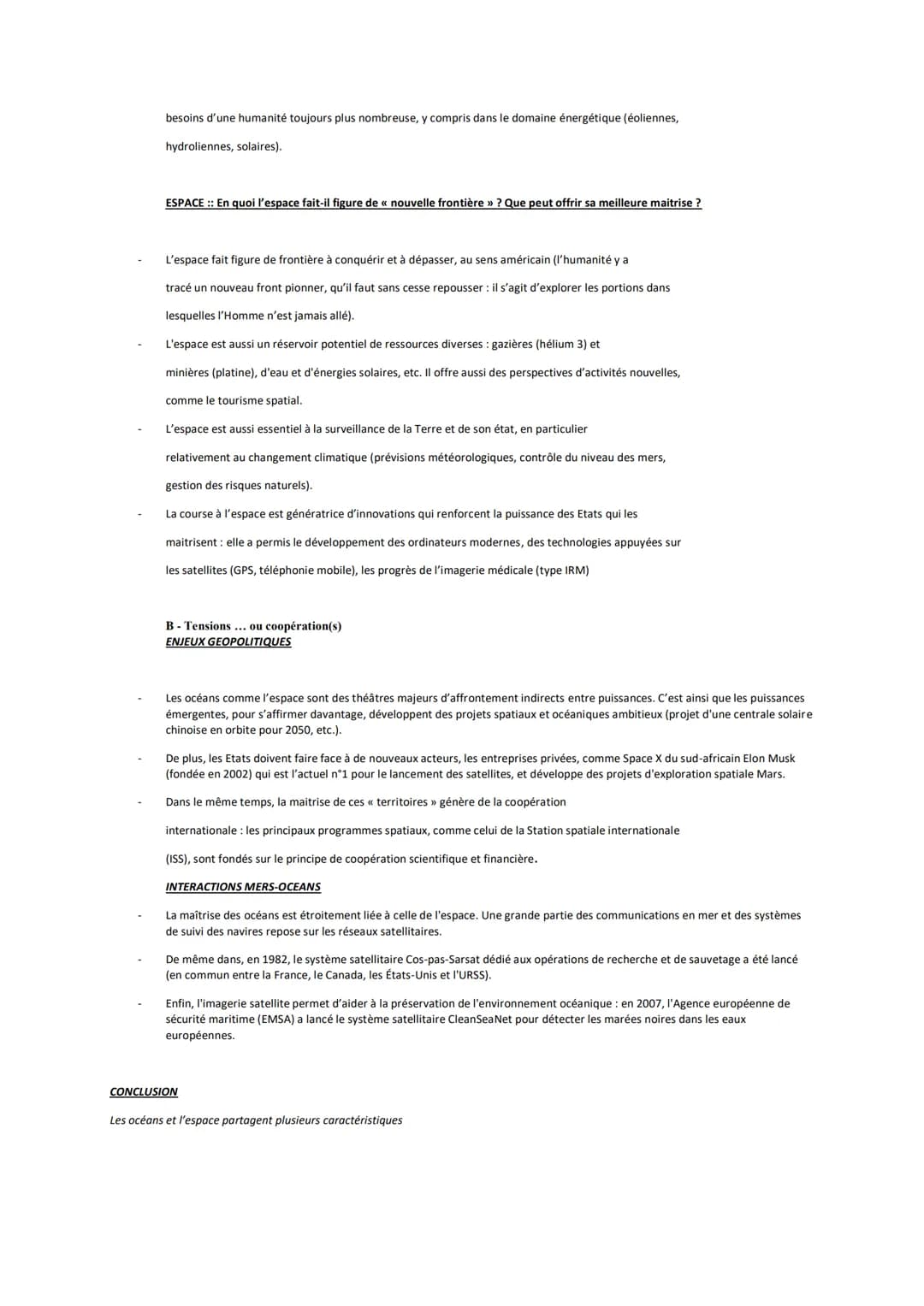 HGGSP THEME 2: DE NOUVEAUX ESPACES DE CONQUETE
INTRODUCTION: Océans et espace Quelles spécificités?
QUESTION 1-Les océans, une maîtrise pr