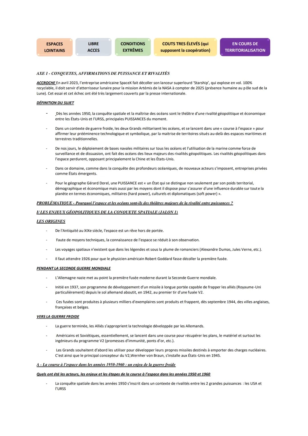 HGGSP THEME 2: DE NOUVEAUX ESPACES DE CONQUETE
INTRODUCTION: Océans et espace Quelles spécificités?
QUESTION 1-Les océans, une maîtrise pr