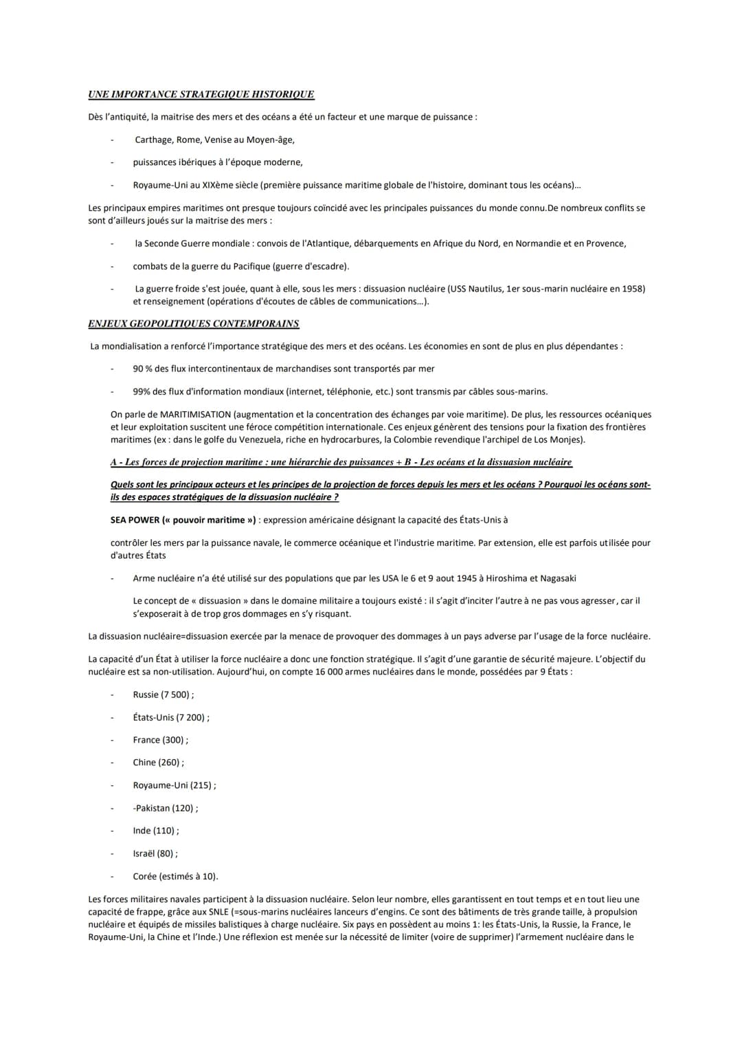 HGGSP THEME 2: DE NOUVEAUX ESPACES DE CONQUETE
INTRODUCTION: Océans et espace Quelles spécificités?
QUESTION 1-Les océans, une maîtrise pr