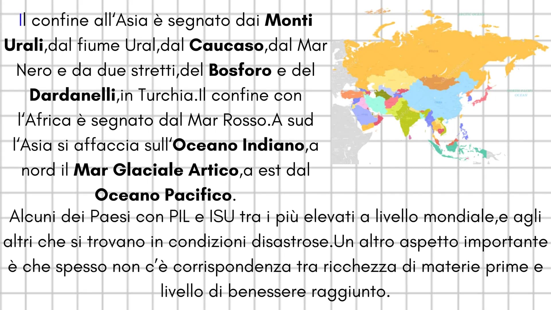 # I CONTIMENT
Il continente è un enorme blocco di terre emerse circondato da
acqua.l continenti sono 6:
-Europa
-Asia
-America, divisa in