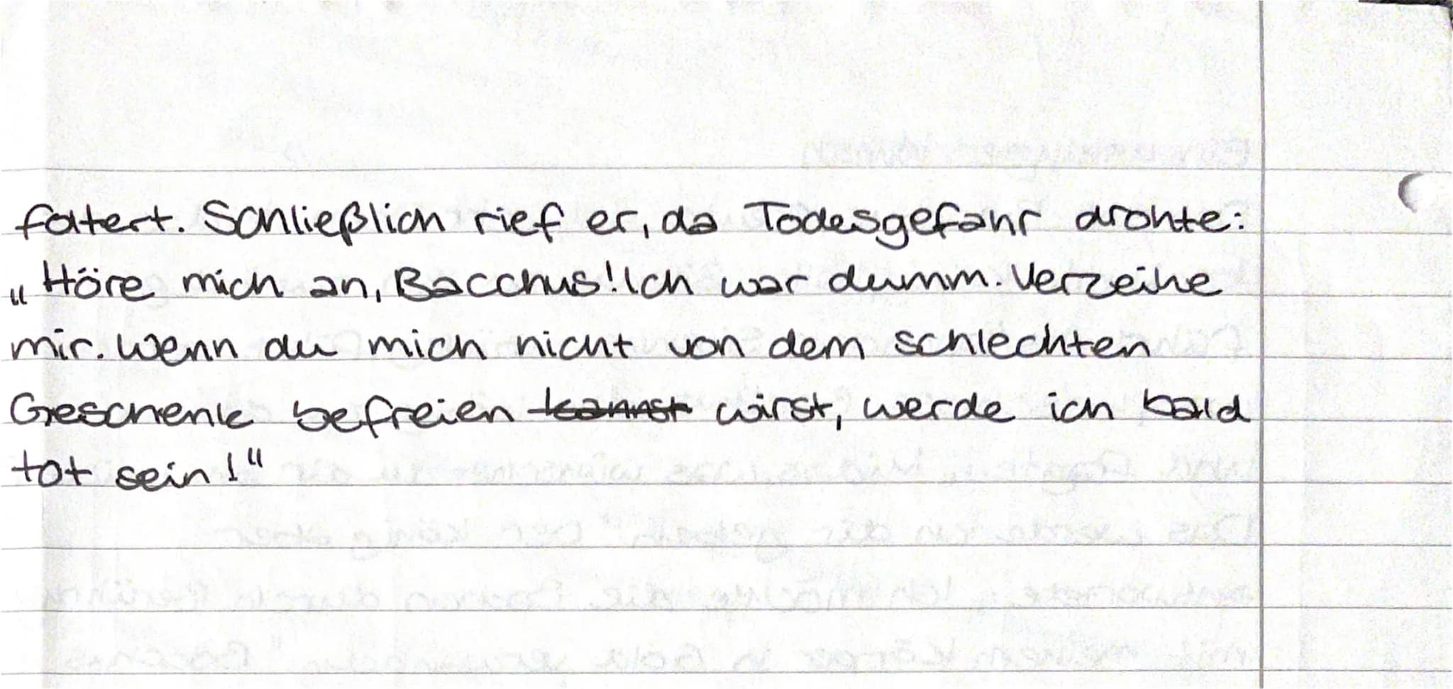 Ein unkluger Wunsch
Der Gott Bacchus freute sich sehr. Denn Midas, der
berühmte König, hatte Silenus zu ihm zurückge-
führt. Als/Nachdem Si