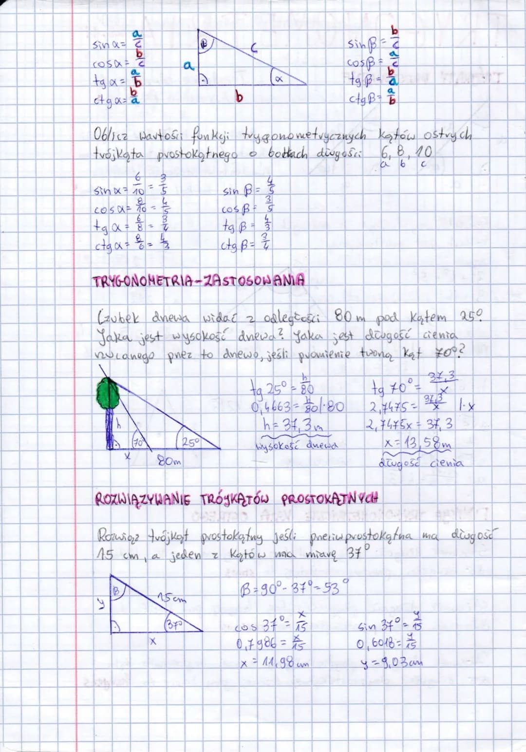 # TRYGONOMETRIA 28.11
## TRÓJKĄTY PROSTOKĄTNE
Twierdzenie odwrotne do
twierdzenia Pitagorasa:
460
a√2
30
a√3
2a
a
a
a
Sprawdź, czy tr