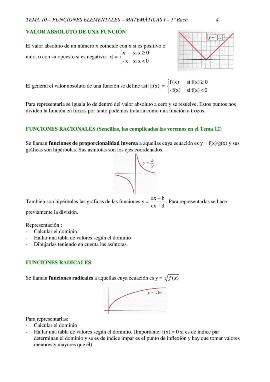 TEMA 10-FUNCIONES ELEMENTALES - MATEMÁTICAS 1-1º Bach.
1
TEMA 10 - FUNCIONES ELEMENTALES
10.1-CONCEPTO DE FUNCIÓN
DEFINICIÓN: f es una fun
