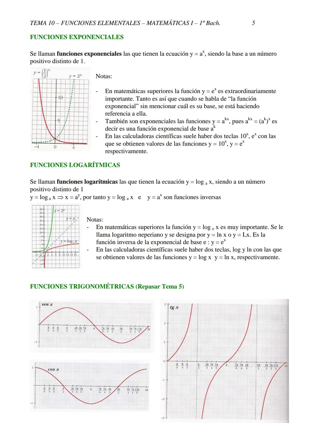TEMA 10-FUNCIONES ELEMENTALES - MATEMÁTICAS 1-1º Bach.
1
TEMA 10 - FUNCIONES ELEMENTALES
10.1-CONCEPTO DE FUNCIÓN
DEFINICIÓN: f es una fun