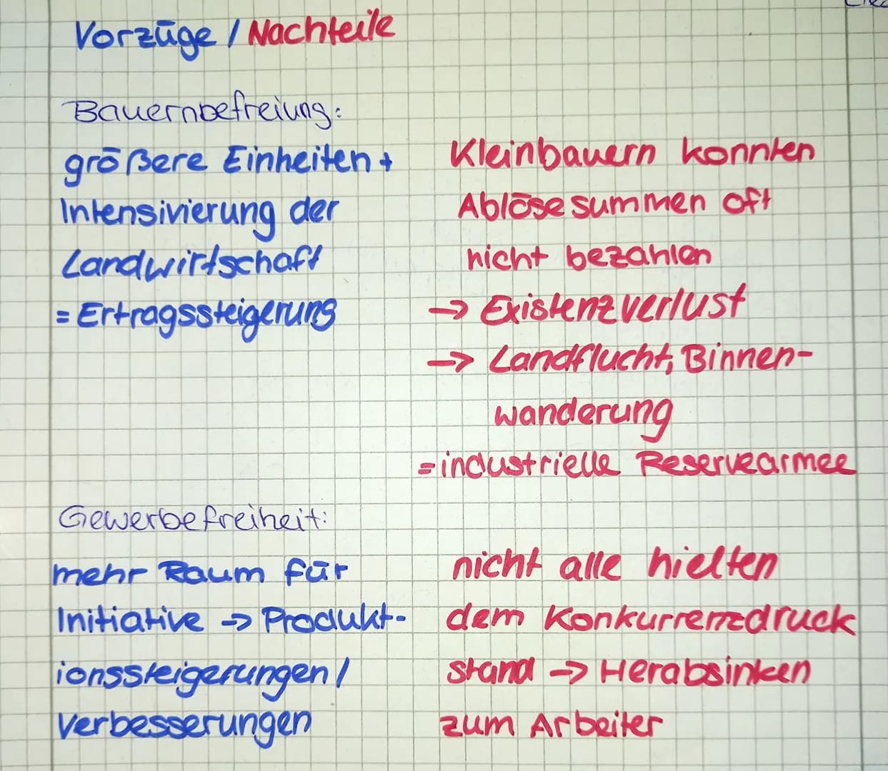 # Bauernbefreiung und Gewerbefreiheit
-> keine einheitt. Formen u. Vorgehensweisen
in einzelnen Territorien d. Dr. Bundes
Preußen:/
- aus