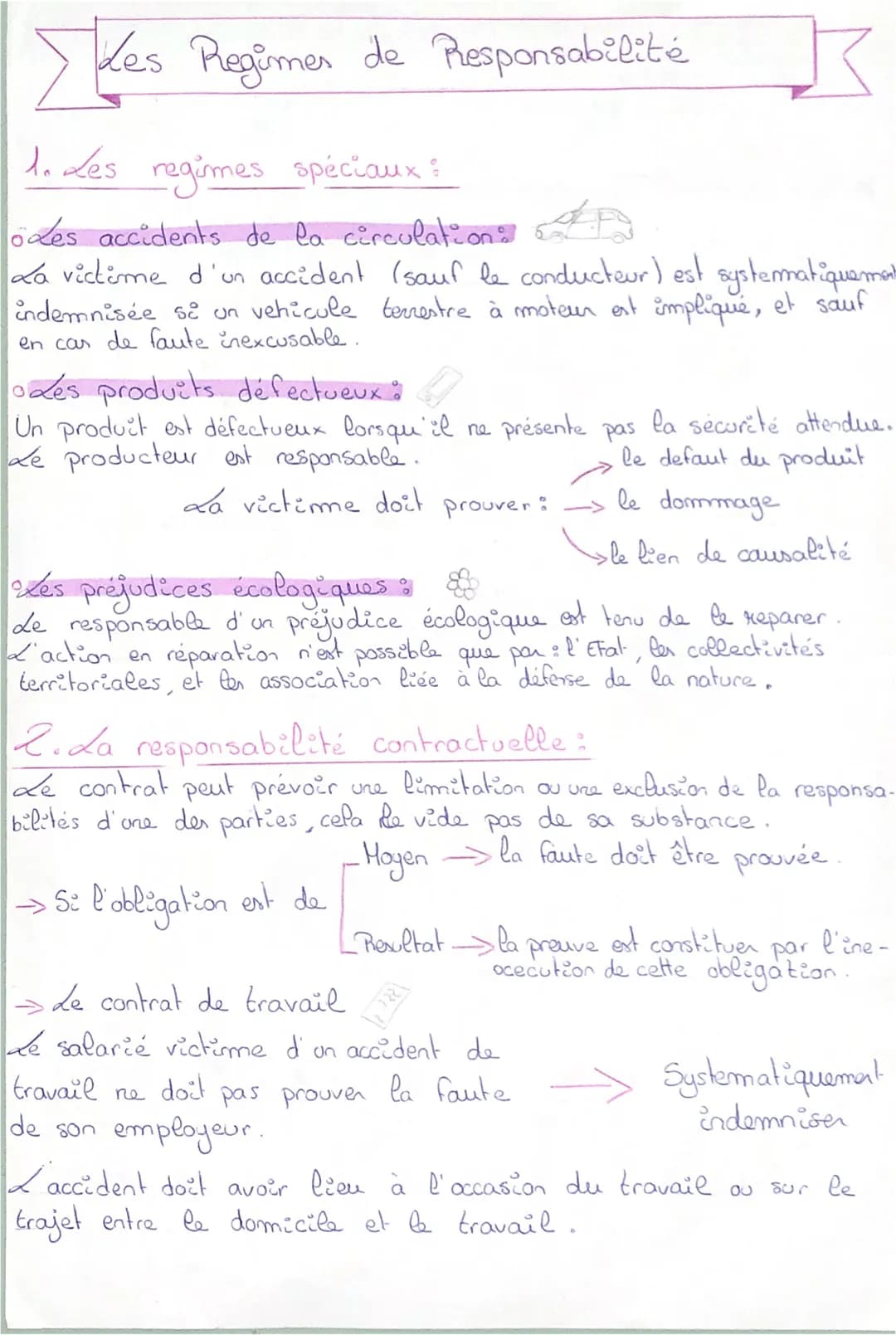 <p>Il existe différents régimes de responsabilités civiles, y compris la responsabilité contractuelle et extracontractuelle. Chacun de ces