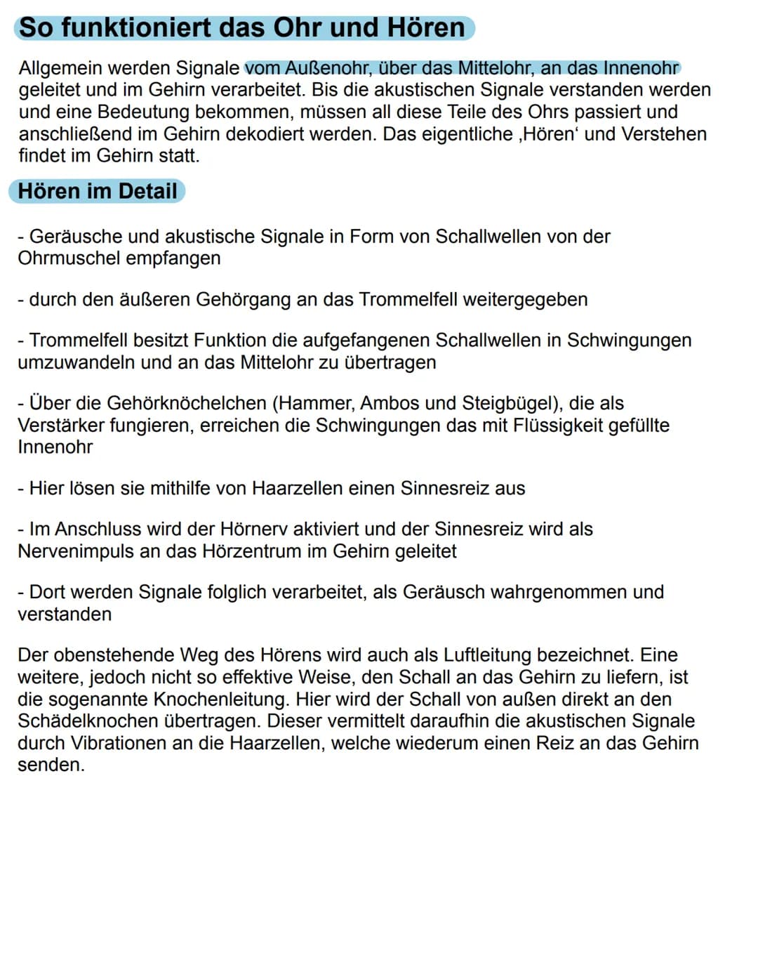 # Das Ohr
Das Ohr zählt zu einem der wichtigsten menschlichen Sinnesorgane und
Kommunikationsmittel. Seine Hauptaufgabe ist es Geräusche, S