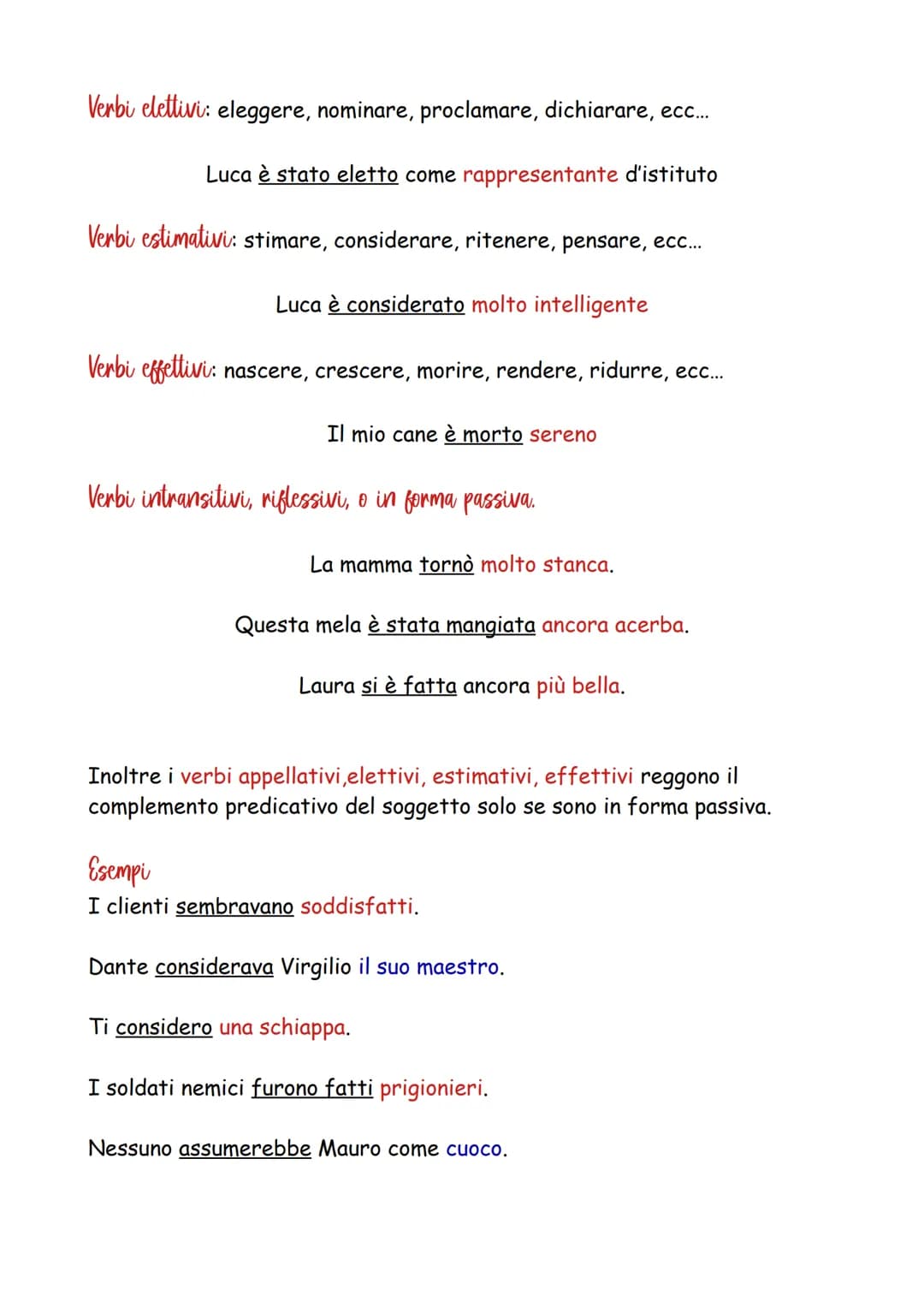 # Il complemento predicativo del soggetto e
dell'oggetto
Il complemento predicativo è un nome o un aggettivo che si riferisce al
soggetto o