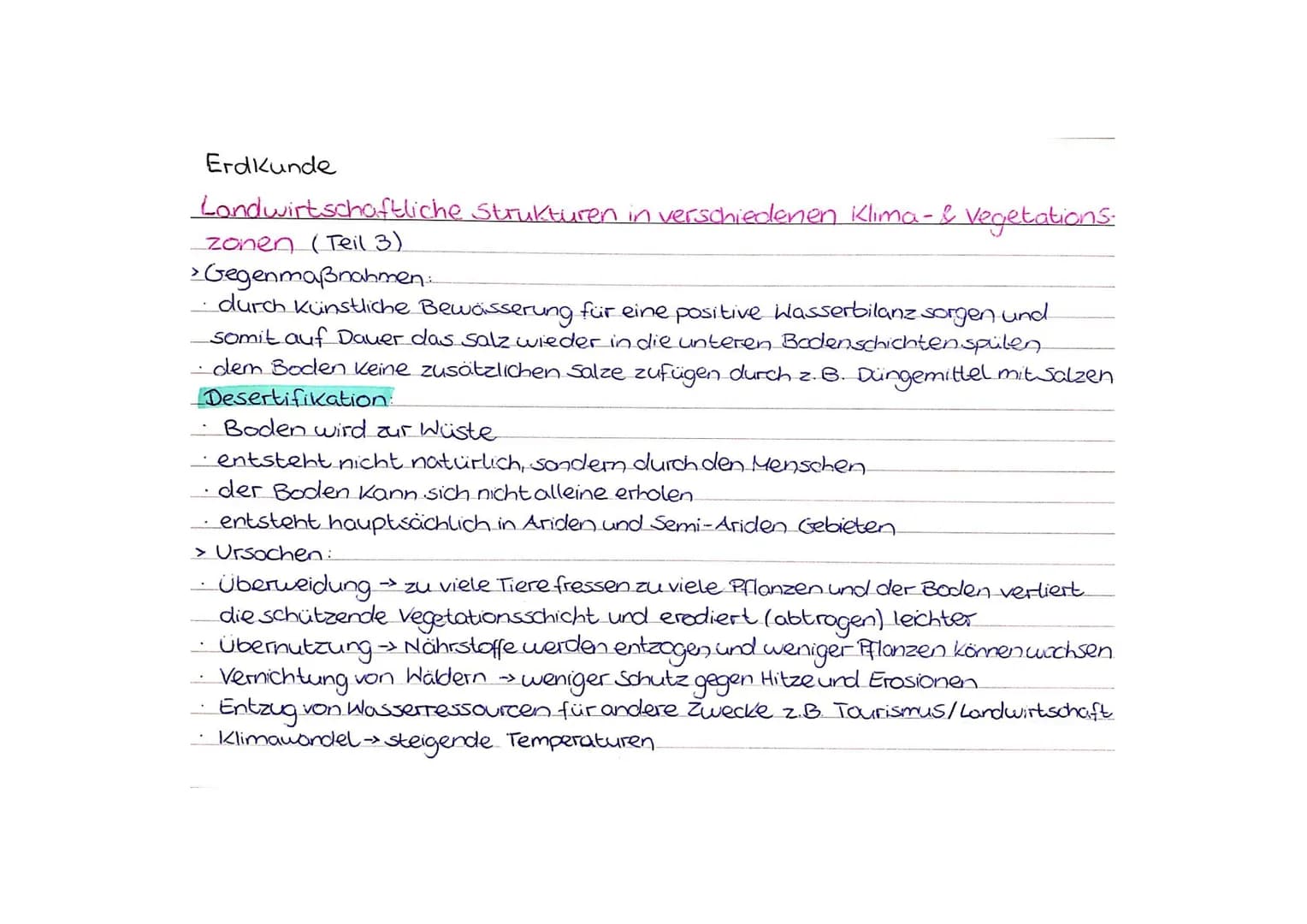 Erdkunde
Landwirtschaftliche Strukturen in verschiedenen Klima-und
Vegetationszonen
Landwirtschaft in den Tropen.
→ sehr gutes Klima ganzj