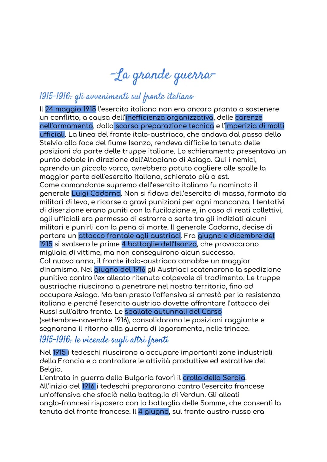 # -1 Guerra Mondiale-
La prima Guerra Mondiale (1914-1918), ebbe cause remote di carattere
politico, economico, militare e socioculturale.