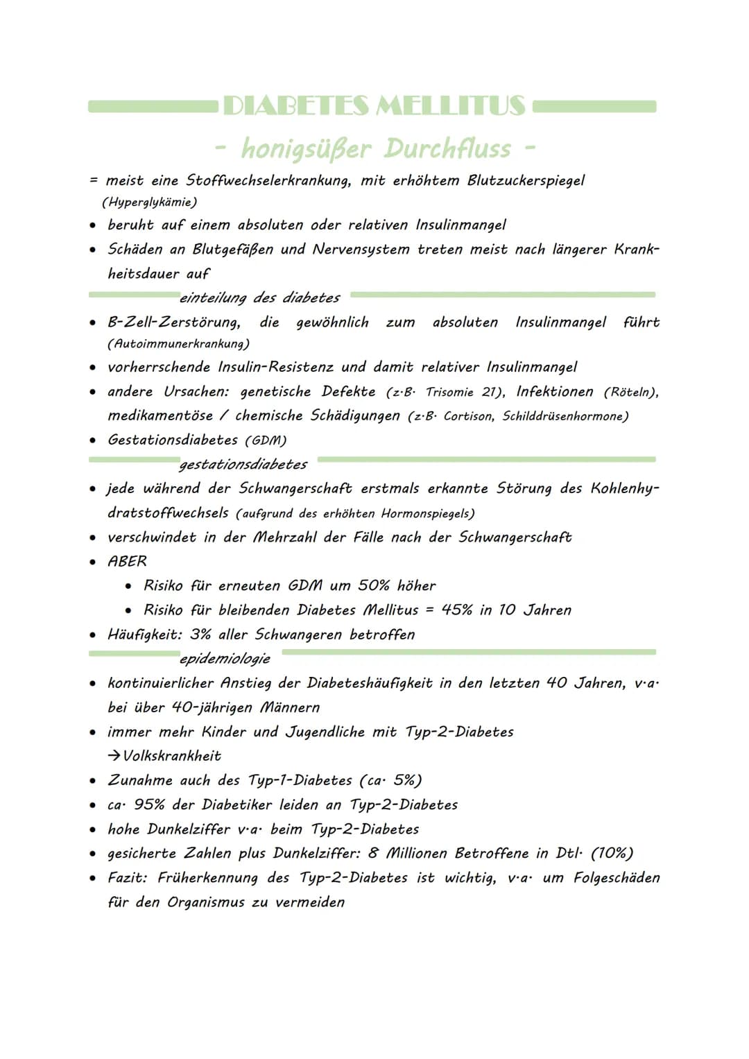 DIABETES MELLITUS
- honigsüßer Durchfluss -
= meist eine Stoffwechselerkrankung, mit erhöhtem Blutzuckerspiegel
(Hyperglykämie)
* beruh