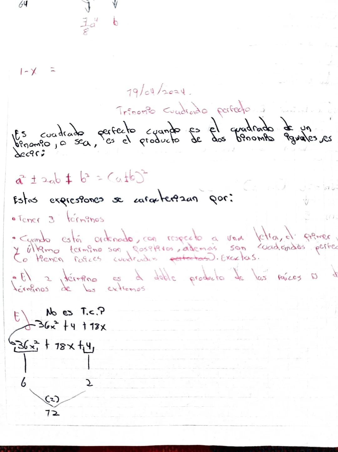 64
1-X =