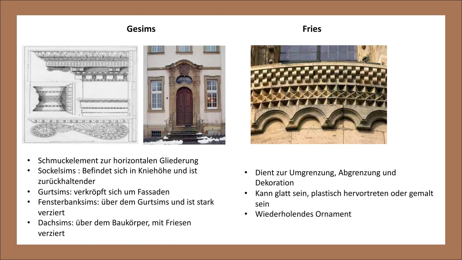ARCHITEKTUR
DER RENAISSANCE GLIEDERUNG
• Die Architektur der Renaissance
– Allgemeine Informationen zur Architektur
– Merkmale
– Bauteil