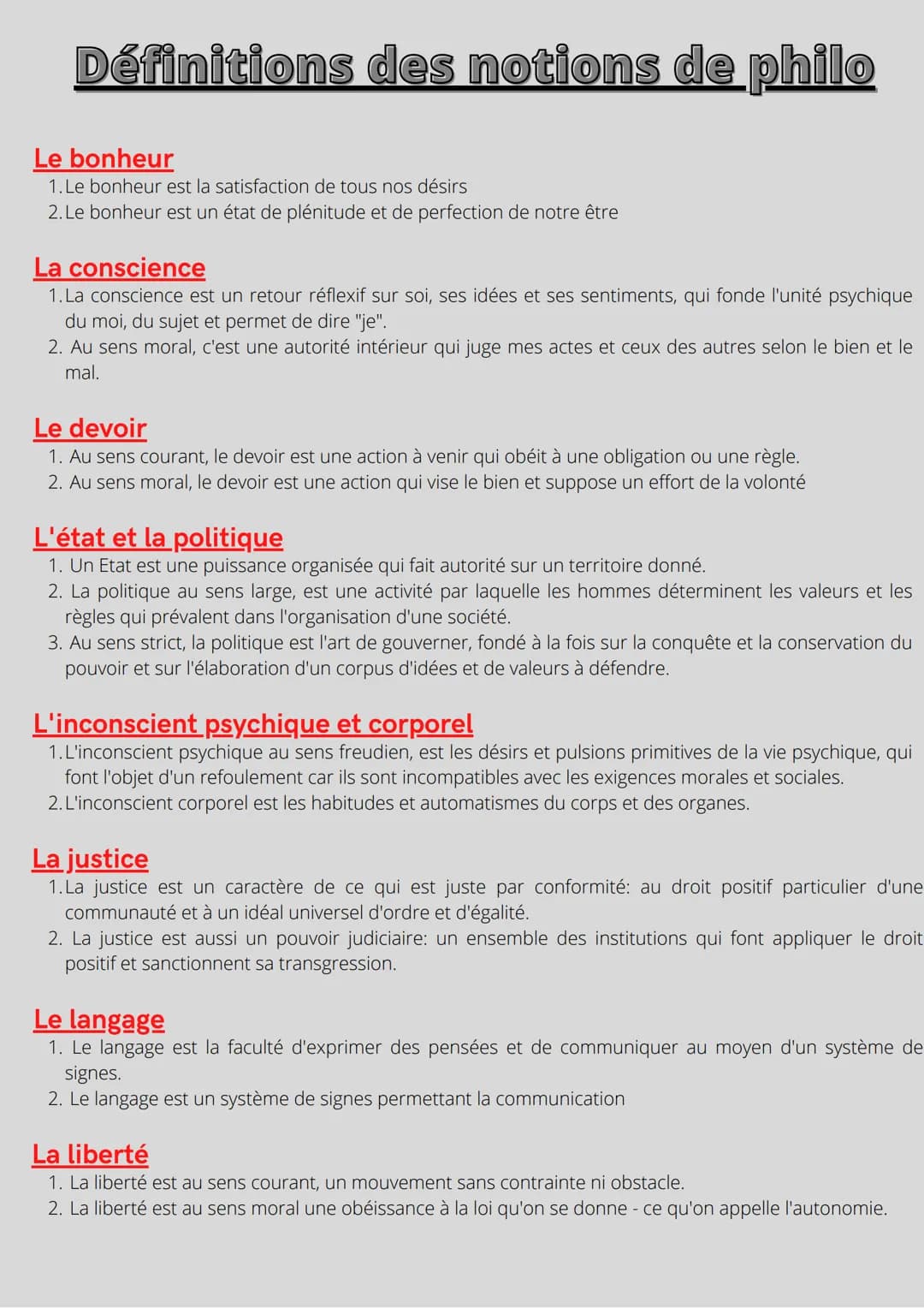 <h2>Le bonheur</h2>
<p>Le bonheur est la satisfaction de tous nos désirs. Il est aussi un état de plénitude et de perfection de notre être.