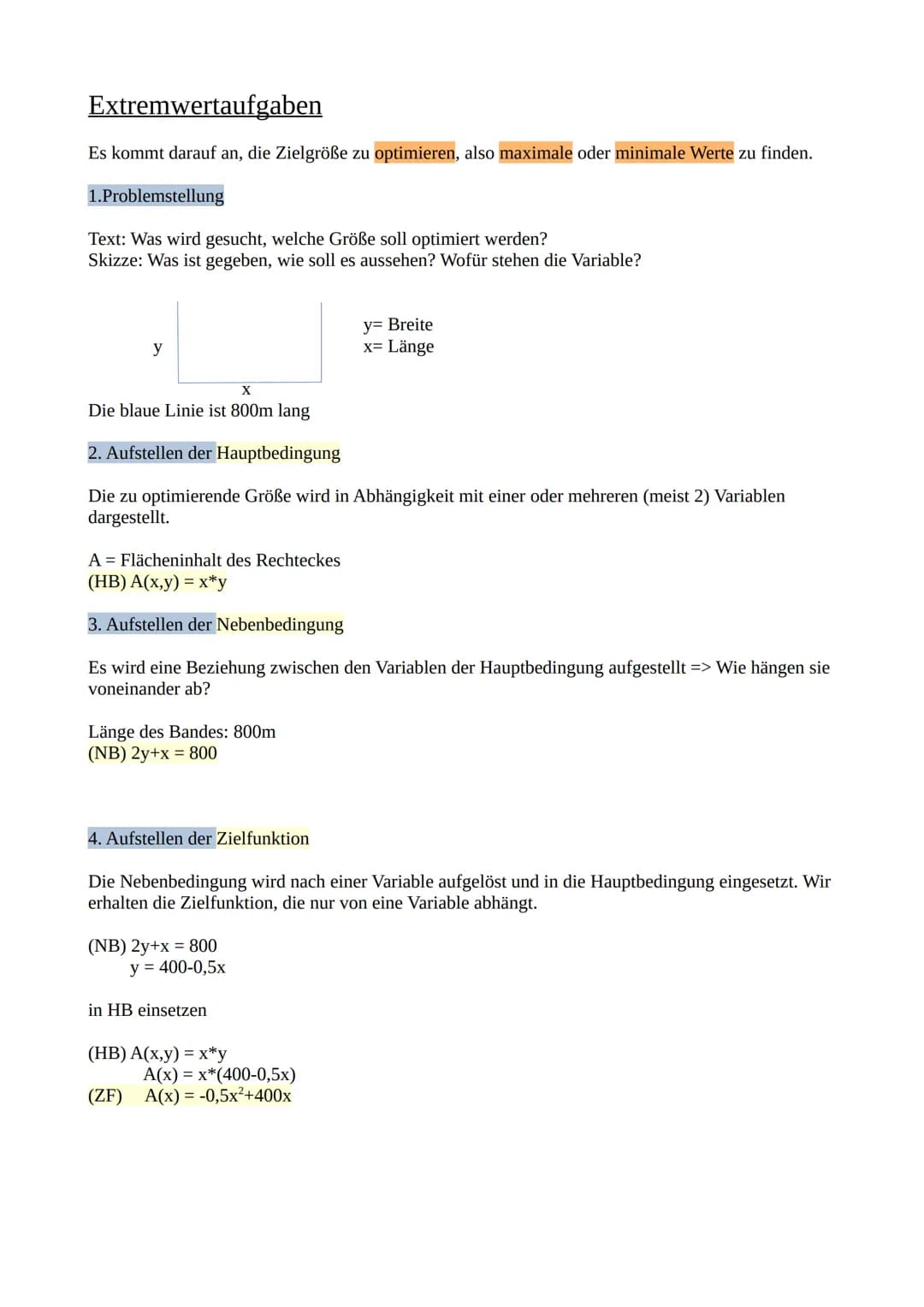 Mathematik_LK
Themen 11/2 Inhaltsverzeichnis
11/2
- Extremwertaufgaben # Extremwertaufgaben
Es kommt darauf an, die Zielgröße zu optimie