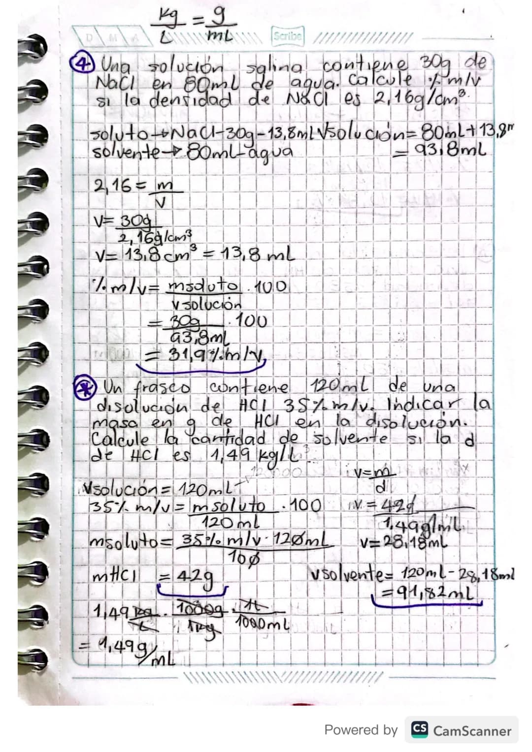 11/09/23
Unidades físicas de
concentración
%m/m % m/v % v/v ppm
-%m/m = $\frac{msoluto}{msolución}$.100
msolución= msoluto+m solvente
-