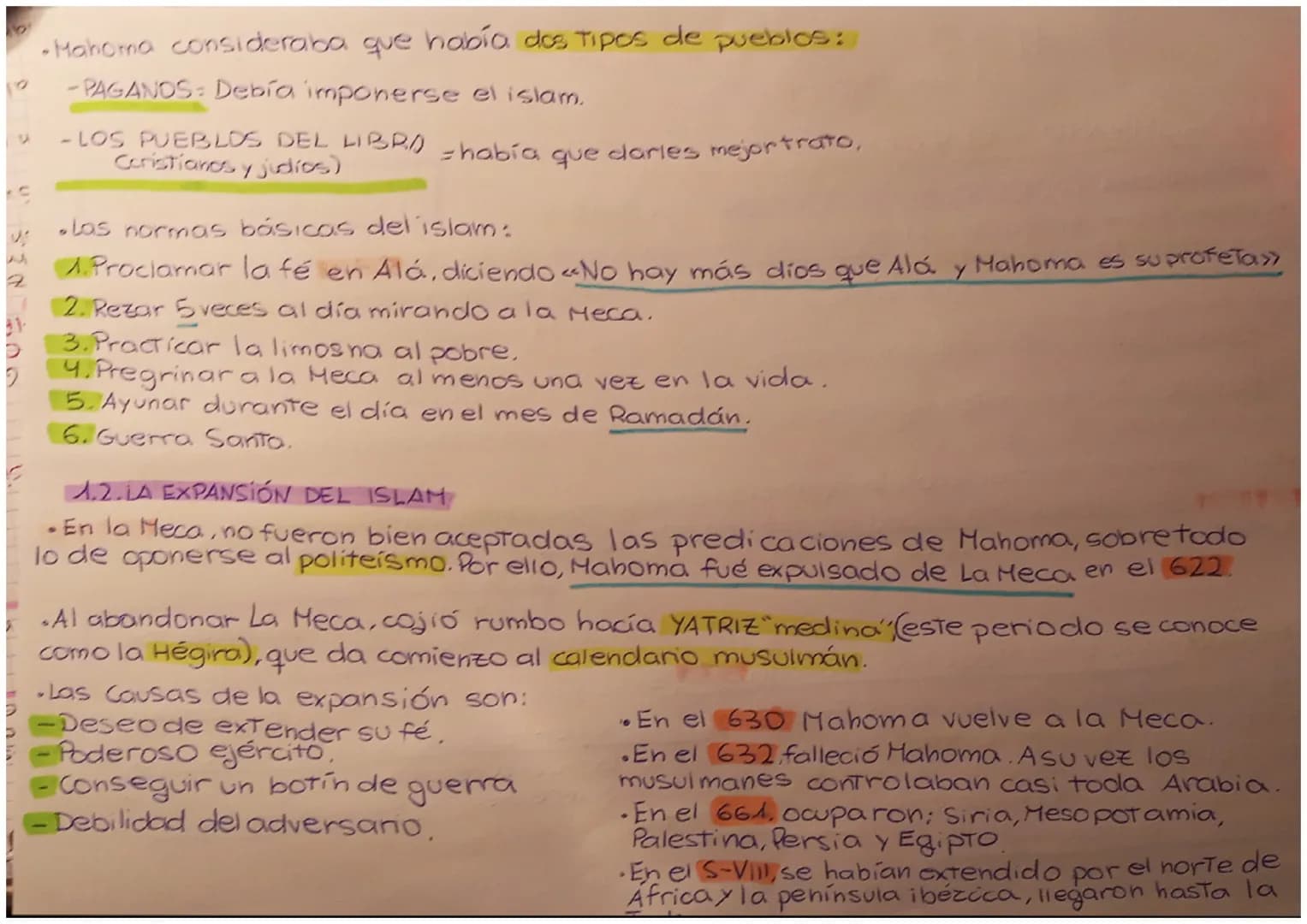 <h2>Origen del Islam: Resumen</h2>
<p>El islam tiene origen en la península arábiga a principios del S-VII. La población árabe era politeís