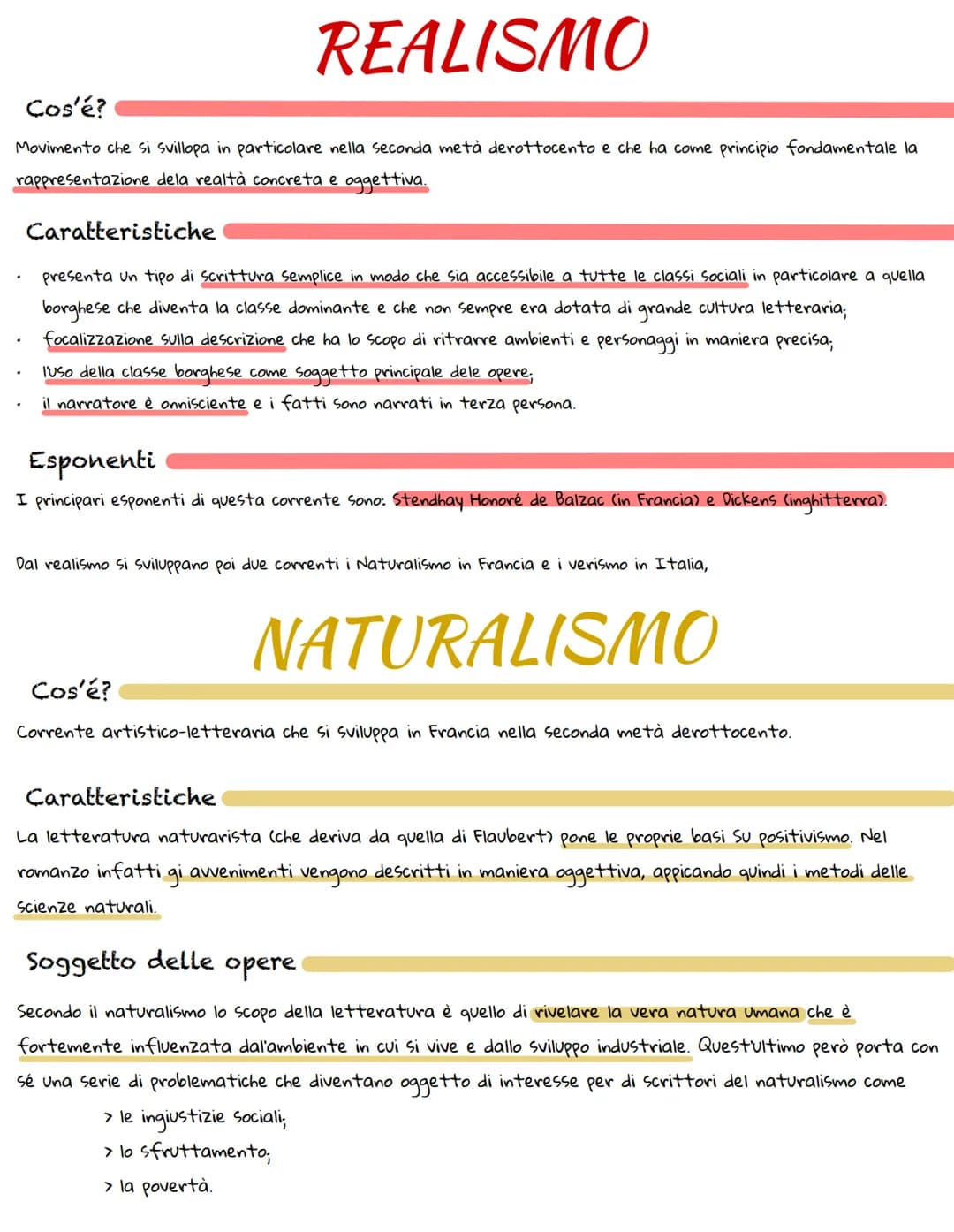 ITALIANO # REALISMO
Cos'é?
Movimento che si svillopa in particolare nella seconda metà derottocento e che ha come principio fondamentale l