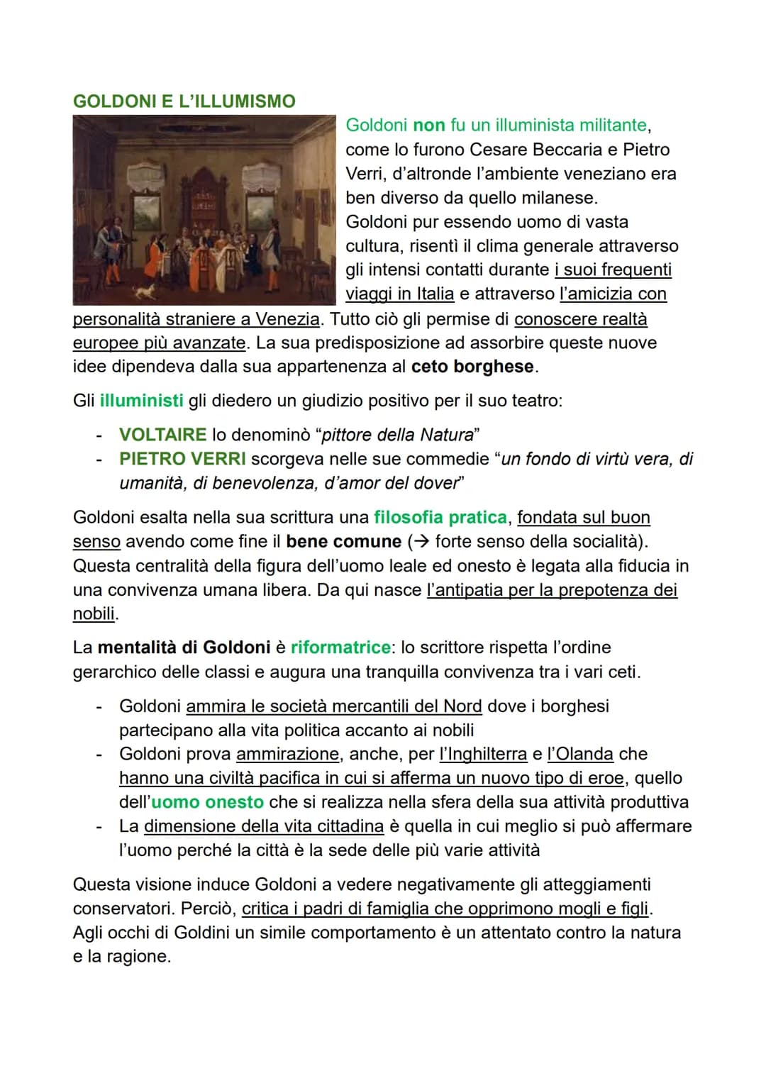 # CARLO GOLDONI
Goldoni non fu propriamente un illuminista, ma
visse in quel contesto storico e ne assorbi le
tendenze culturali. Nelle sue