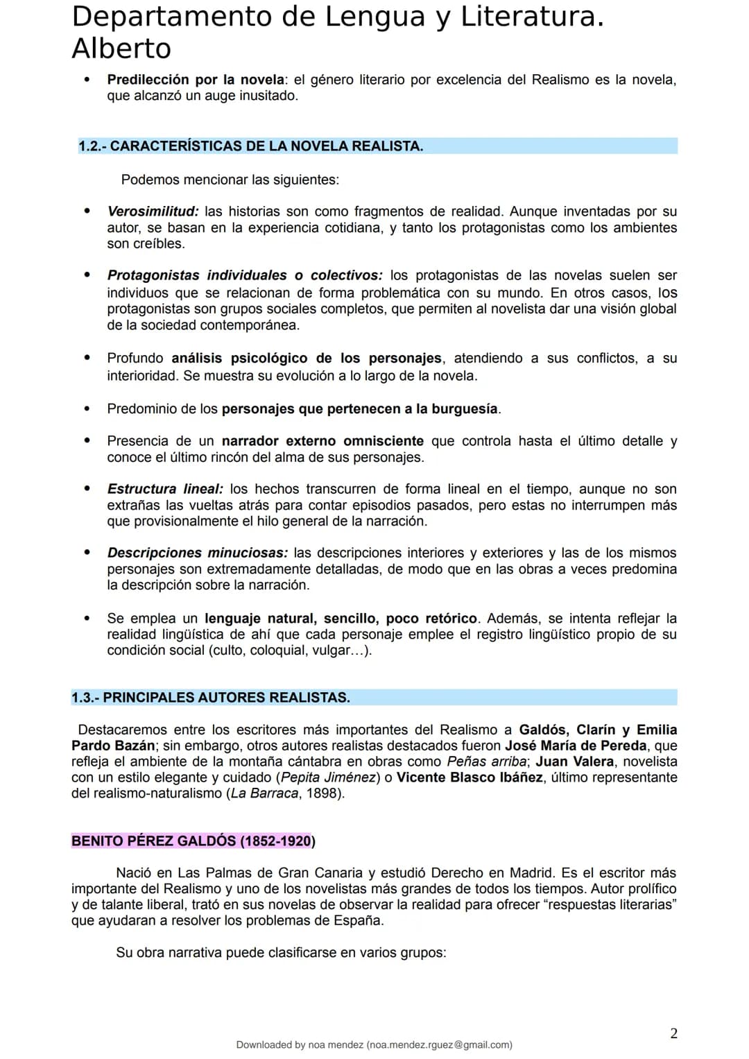 studocu
TEMA 5 Realismo y Naturalismo. Galdós, Clarín Y Pardo
Bazán
Lengua Castellana y Literatura II (Instituto de Educación Secundaria V
