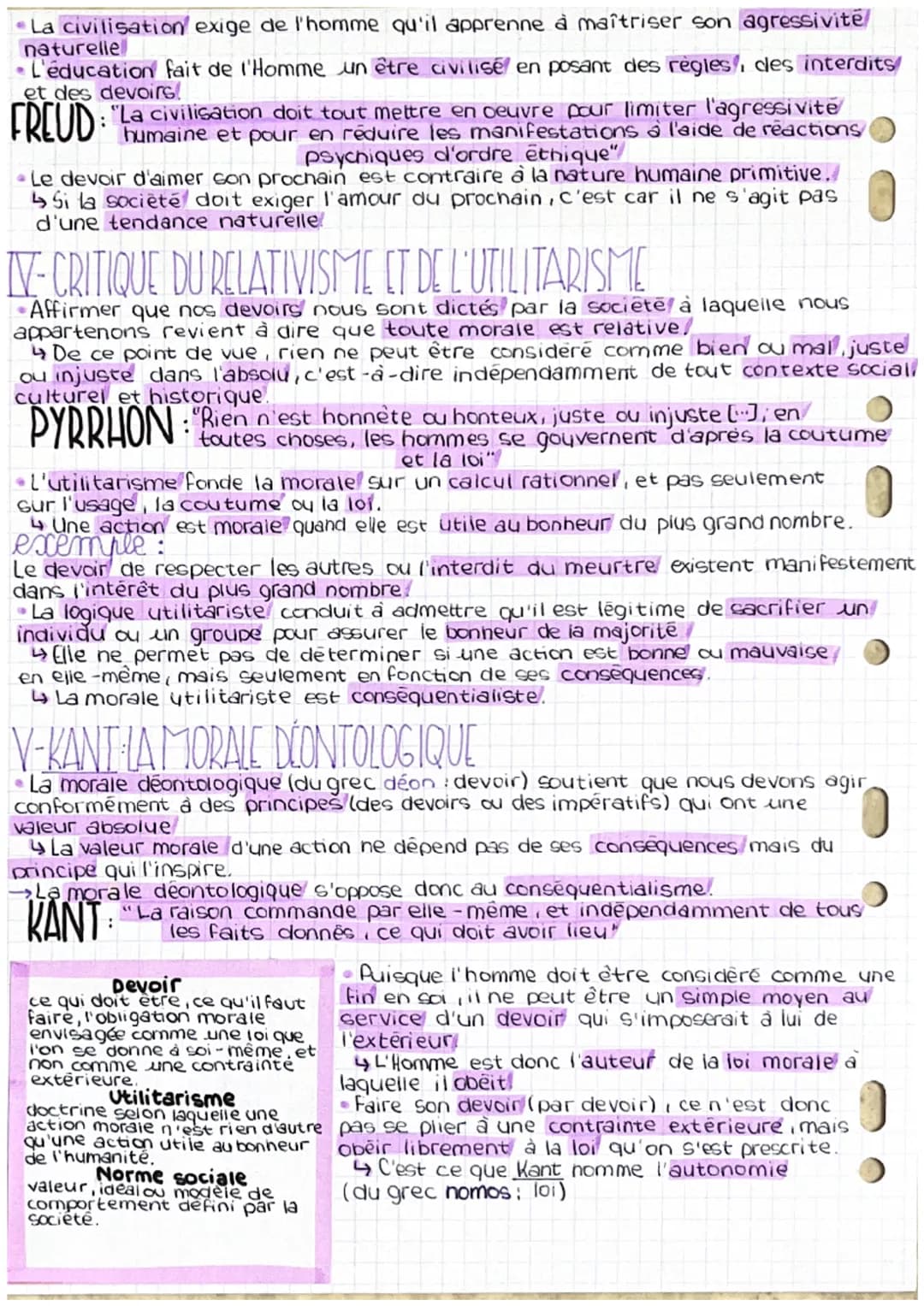 # Le devoir
• I-DURKHEIM: LA VOIX DE LA CONSCIENCE EST CELLE DE LA SOCIÉTÉ
0 Quand nous nous demandons comment nous devons agir, explique