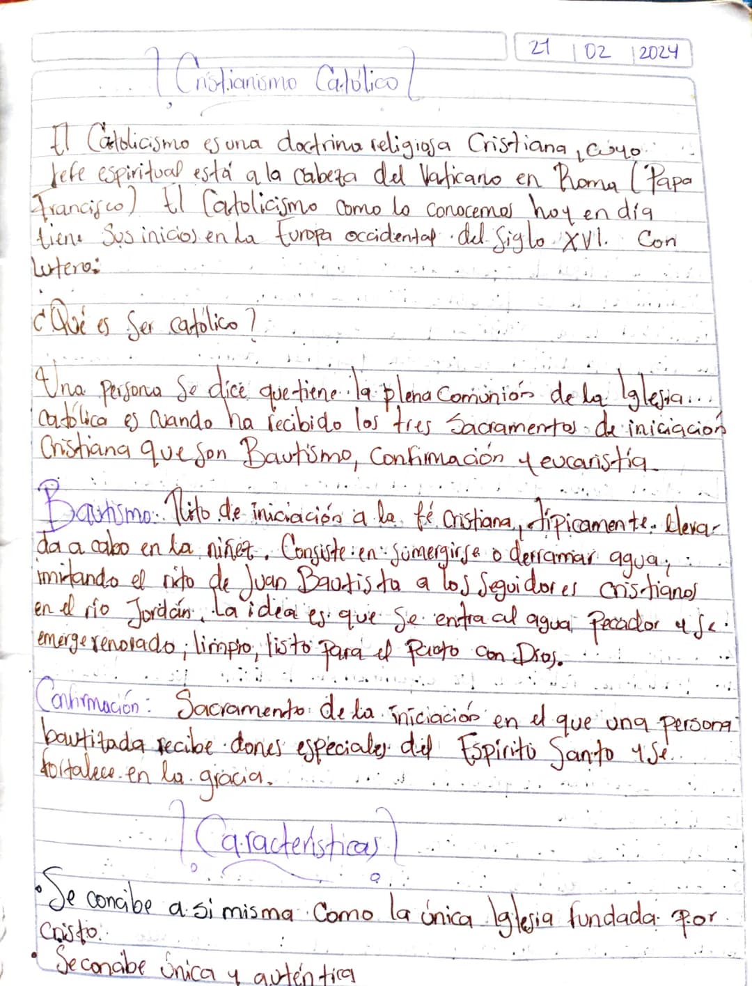 21 02 12024
(Chotianismo Catolicot
Il Cattolicismo es una doctrina religiosa Cristiana, cuyo
Jefe espiritual está a la cabeza del Vaticano