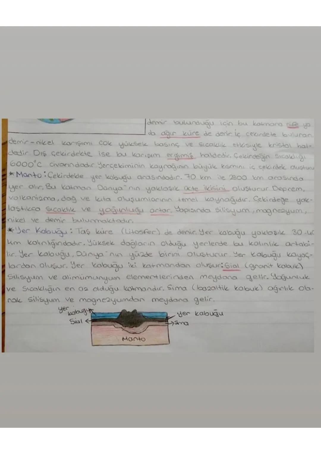 -COĞRAFYA_
A. Dünya nio Tektonik Oluşumu ve Değişimi.
1. Dünya nın Yapısı
Dünya günümüzden yakışık 4.6 milyar yıl önce kızgın gaz ve toz bul