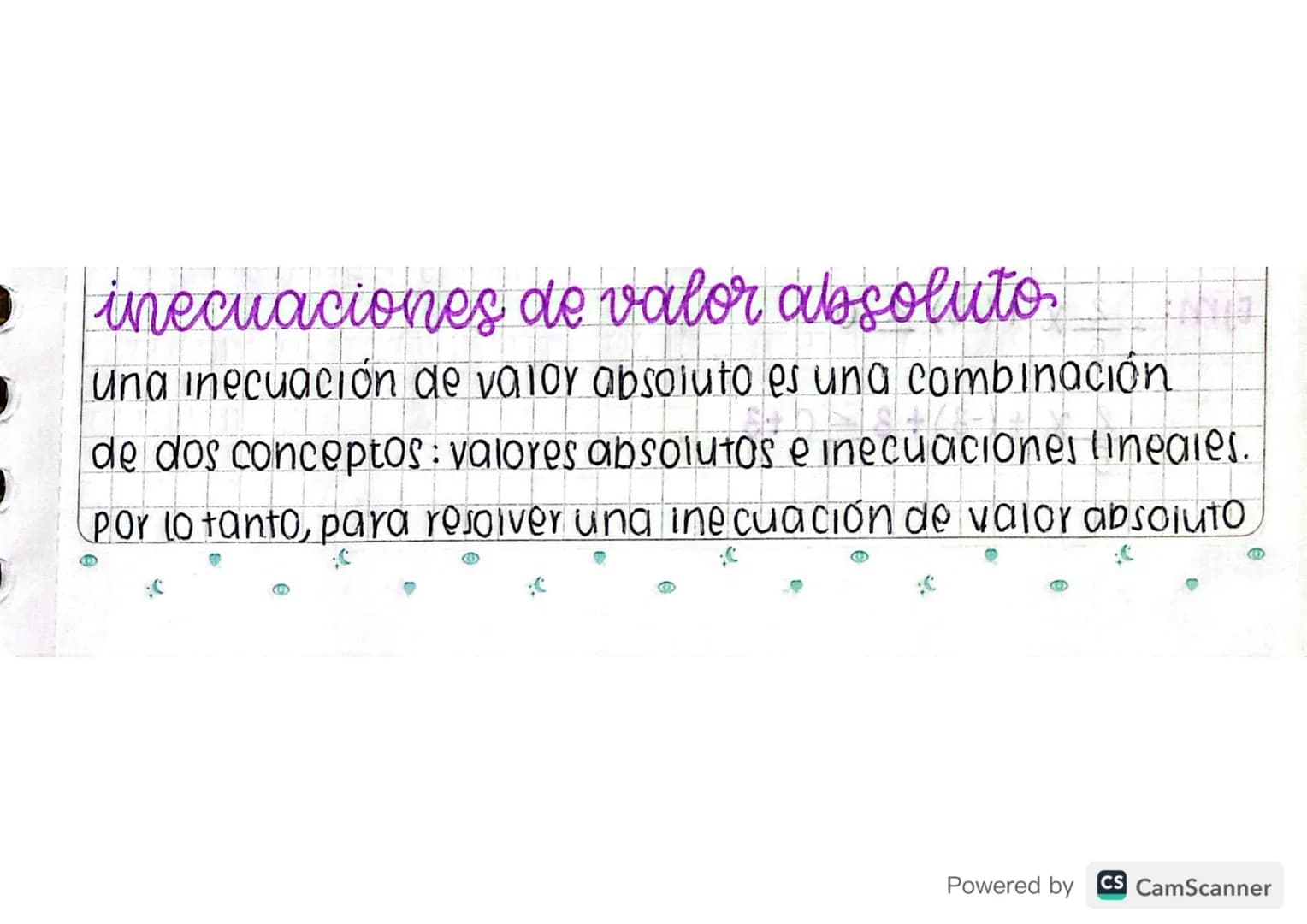 inecuaciones de valor absoluto
una inecuación de valor absoluto es una combinación
de dos conceptos : valores absolutos e inecuaciones line