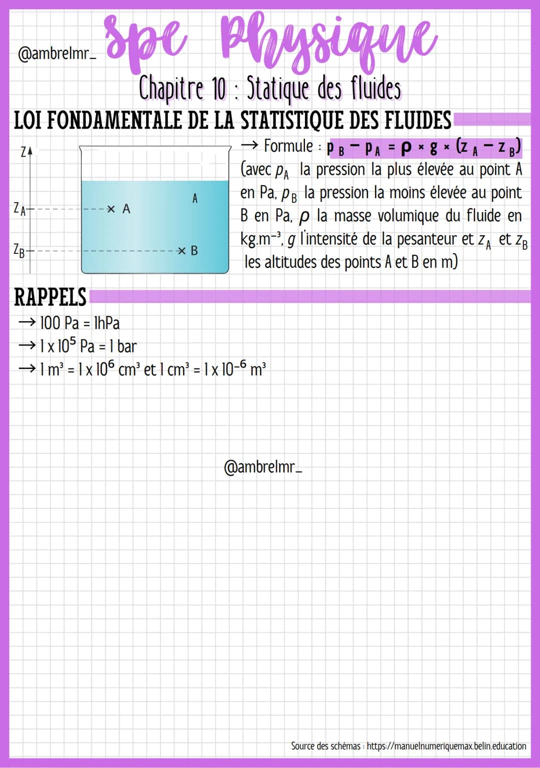 # spe physique
@ambrelmr_
Chapitre 10: Statique des fluides
DESCRIPTION D'UN FLUIDE
L'agitation est associée à la température
Les chocs su