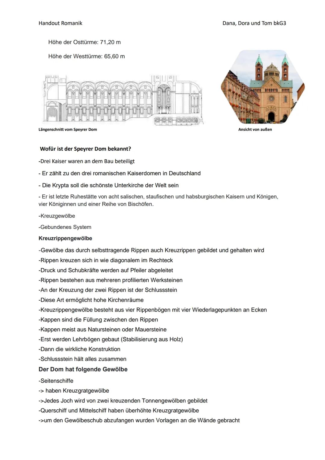 # Handout Romanik
Romanik
Allgemeines:
* Kunstepoche: 10. - 13. Jahrhundert
* Frühromanik 900-1070
* Hochromanik 1070-1170