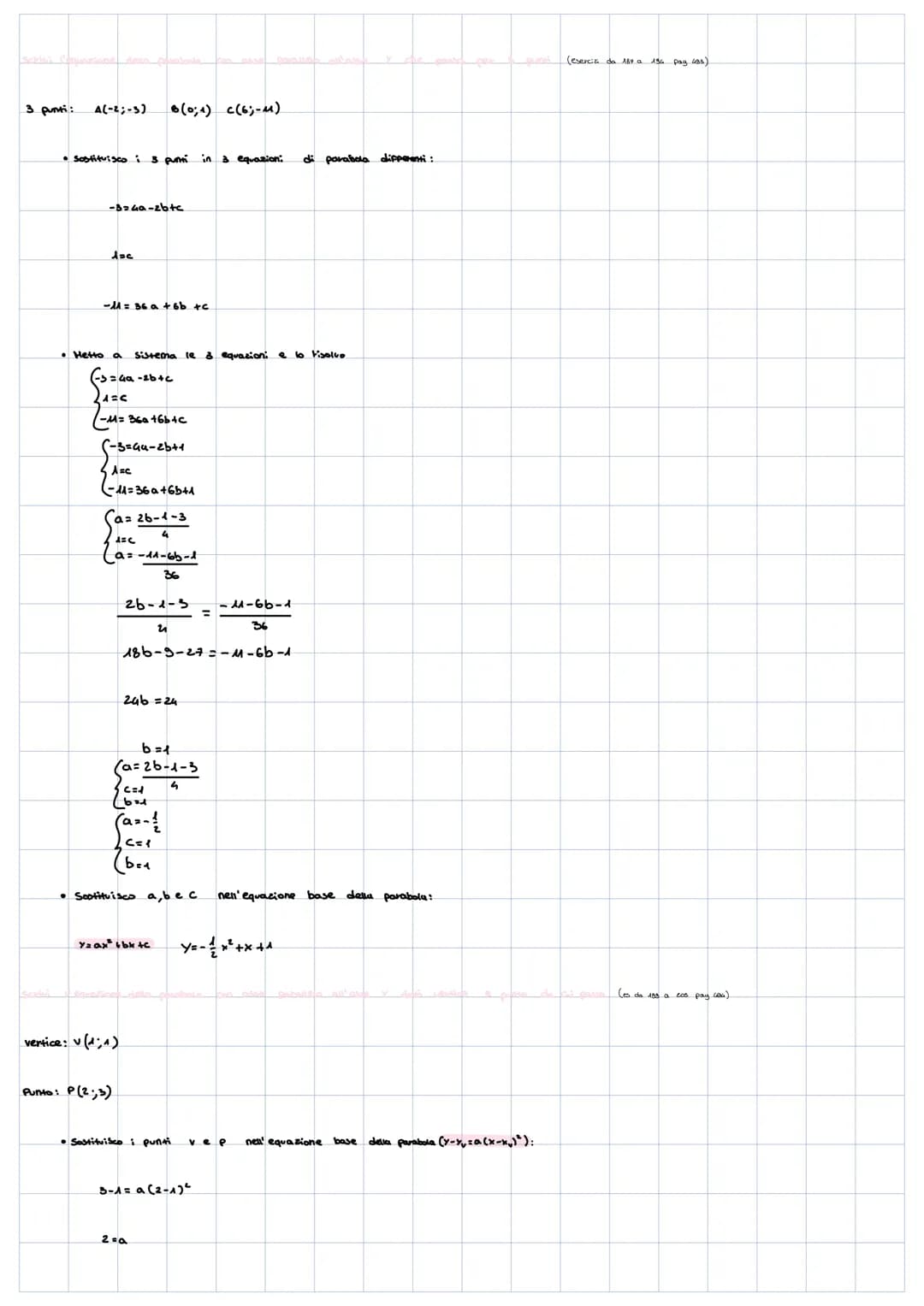 # Sa parabola
Equazione parabola: y=x²-4
$
\frac{-b^2-4ac}{2a}
$
• Trovo il vertice: √(2;-)→(0;-4)
trovo l'intersezione
l'asse
mettendo