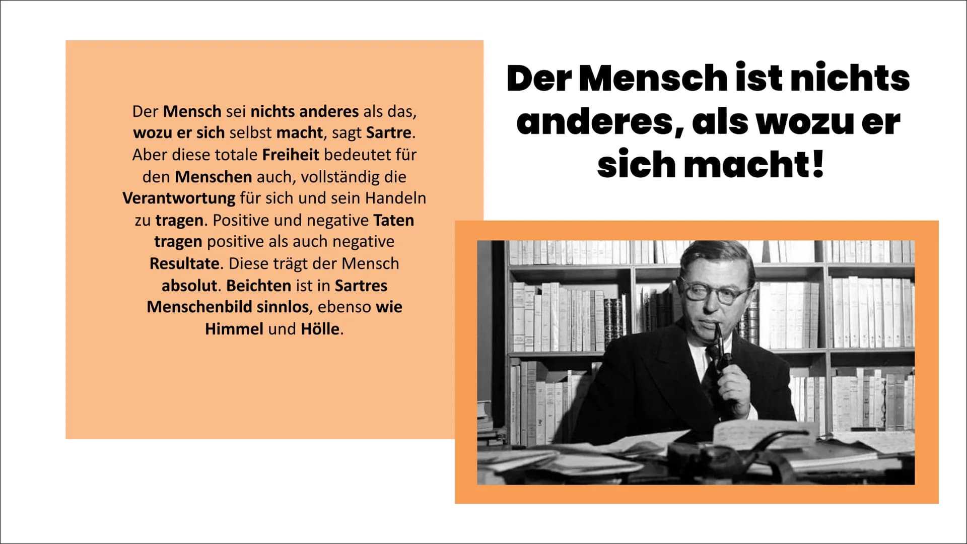 # Jean-Paul
## Sartre # Inhalt
• Über Jean-Paul Sartre
• Christlicher Existenzialismus
• Atheistischer Existenzialismus (Menschenbild
Sart
