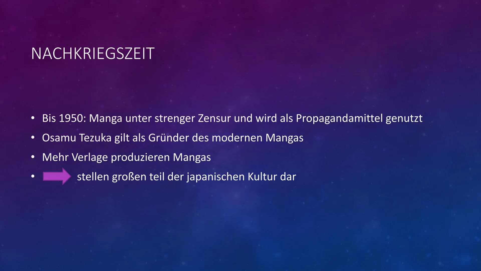 # GFS-Mangas-Handout
## Allgemein
Japan: allgemeine Bezeichnung für Comics
Westen: Bezeichnung für japanische Comics
Zeichner: Mangaka
Anime