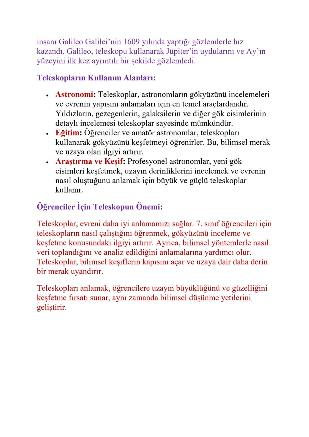 # TELESKOP NEDİR?
Teleskop, uzaktaki cisimleri daha net ve büyük görmek için kullanılan
optik bir alettir. Genellikle gökyüzündeki yıldızla
