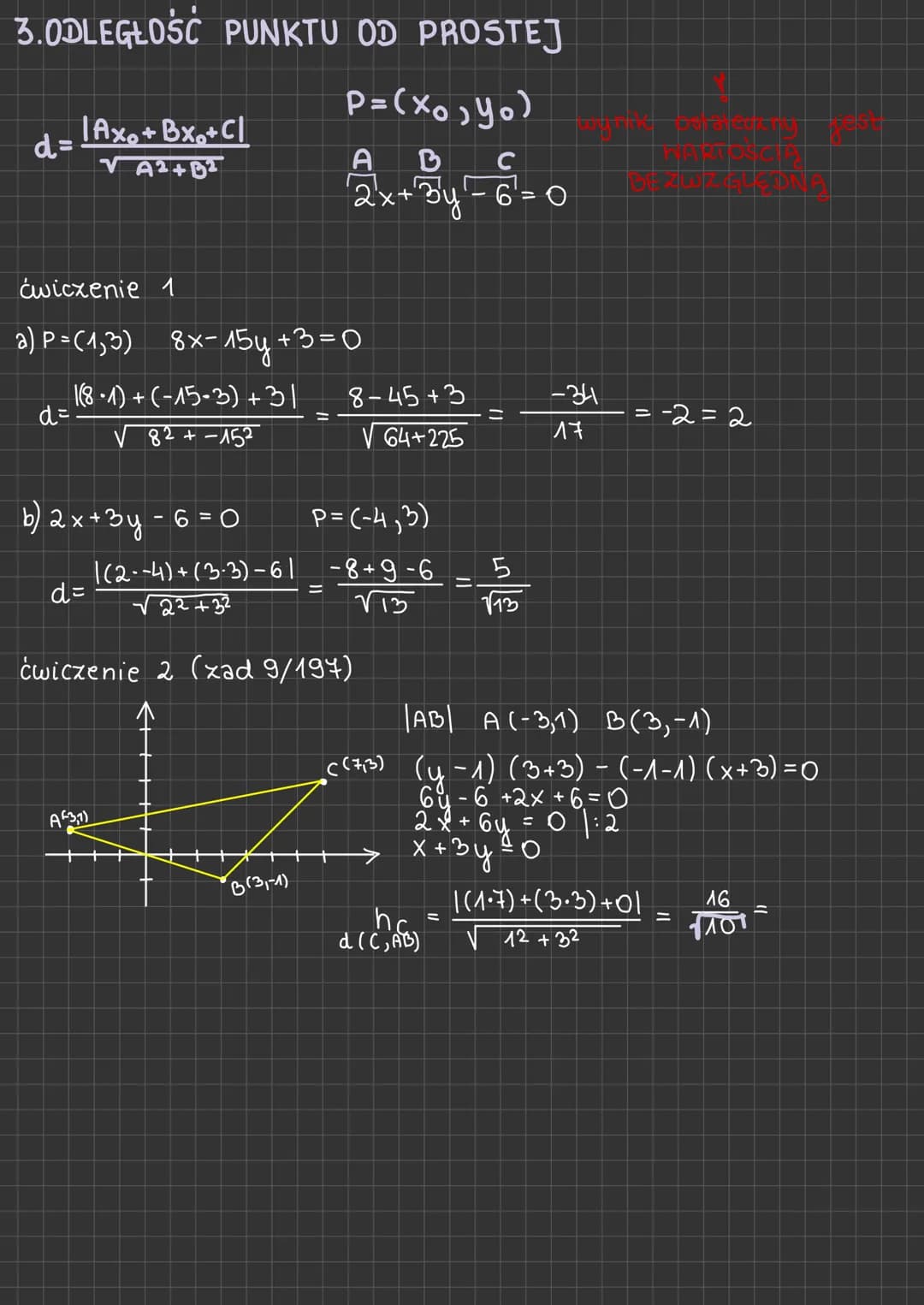 geometria
analityczna
1. RÓWNANIE PROSTEJ
f(x) = ax + b funkcja liniowa
y = ax + b równanie kierunkowe prostej
a = tg d
b to wartość y