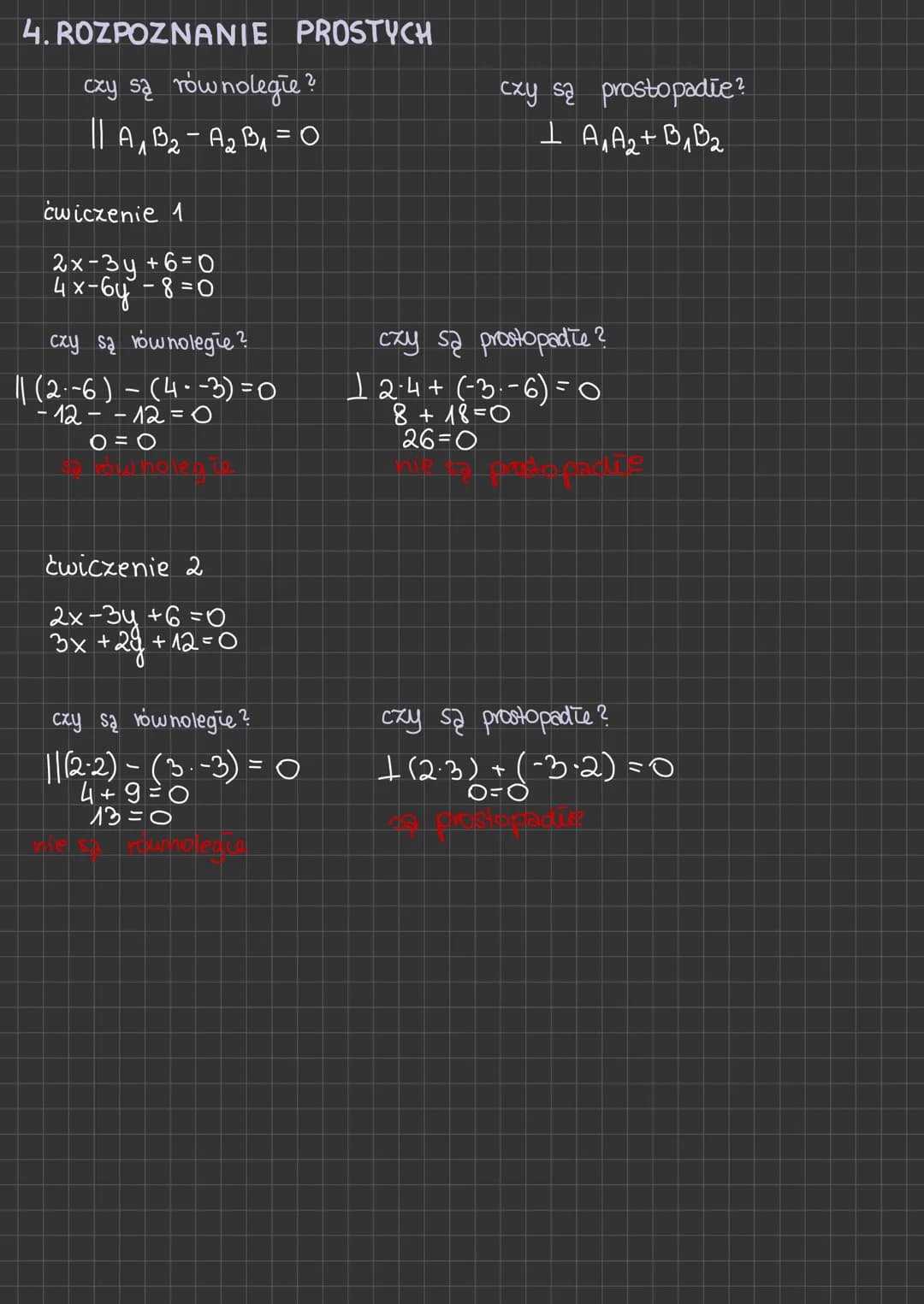 geometria
analityczna
1. RÓWNANIE PROSTEJ
f(x) = ax + b funkcja liniowa
y = ax + b równanie kierunkowe prostej
a = tg d
b to wartość y