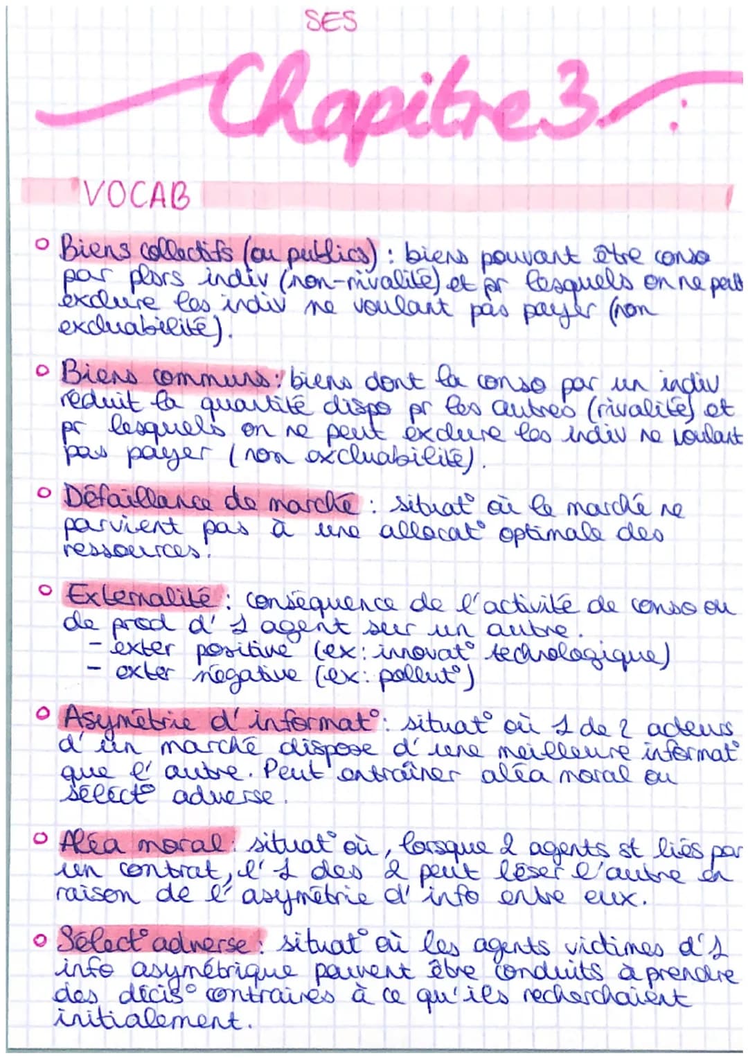 SES
# Chapitre 3
QUELLES ST LES PRINC DEFAILLANCES DU
MARCHÉ?
O Pourquoi les externalités st-elles des défaillances du
marché?
1- Des exte