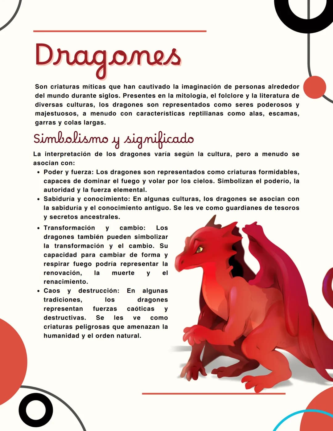 # Dragones
Son criaturas míticas que han cautivado la imaginación de personas alrededor
del mundo durante siglos. Presentes en la mitología
