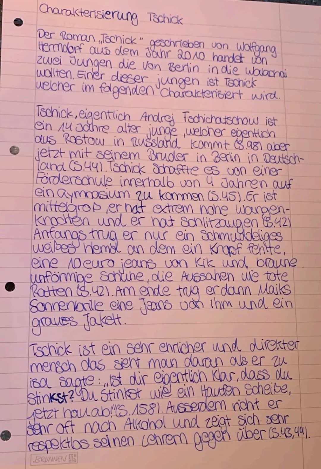 # WOLFGANG
# HERRNDORF
ro
ro
ro
tschick
roman # Gruppe 3
Gruppe 3: Figurencharakterisierung
A Jedes Gruppenmitglied wählt eine (Haupt-