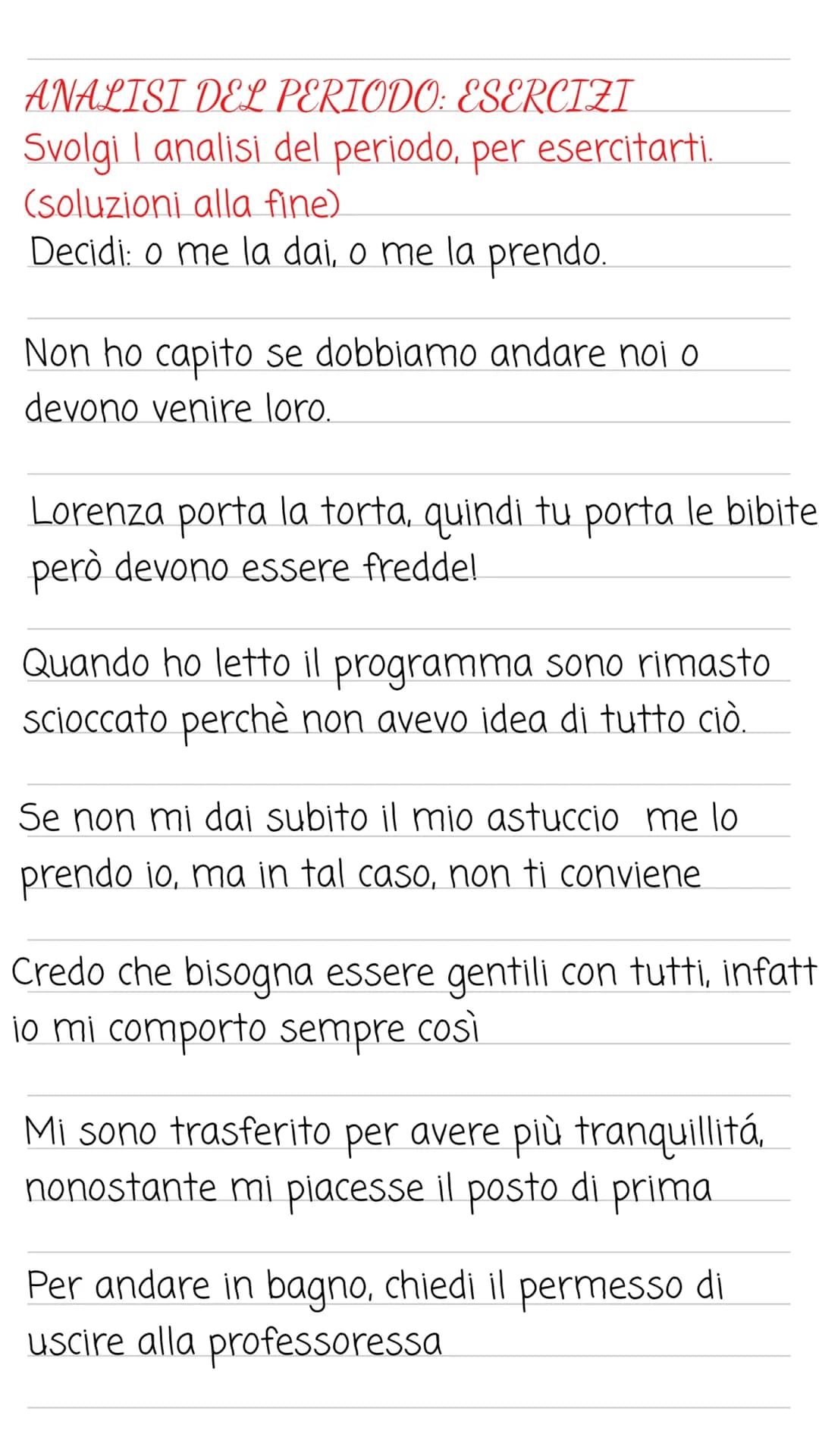 # ANALISI DEL PERIODO: ESERCIZI
Svolgi I analisi del periodo, per esercitarti.
(soluzioni alla fine)
Decidi: o me la dai, o me la prendo.
N