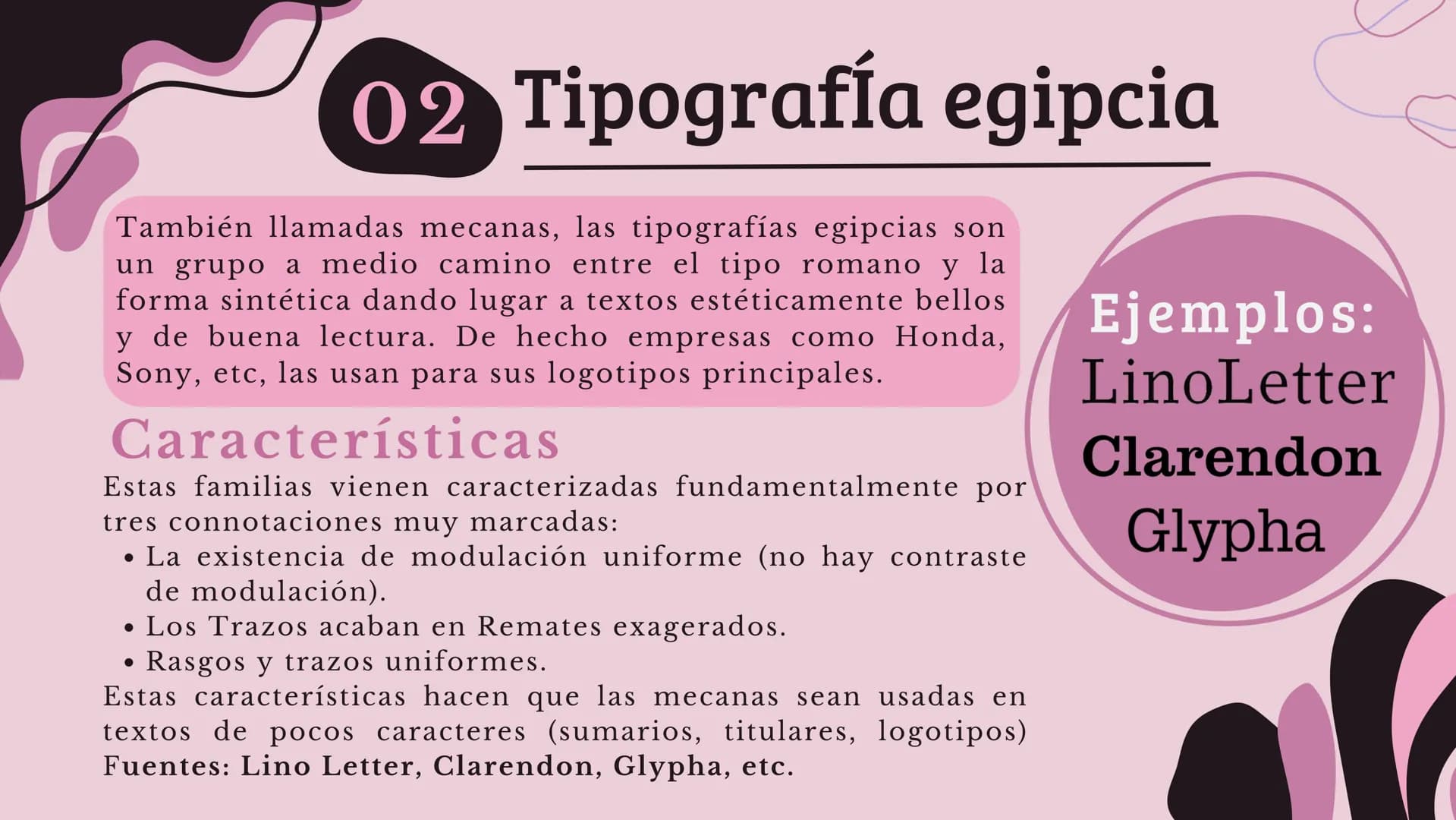 # FAMILIAS
# TIPOGRÁFICAS
PRESENTACIÓN
S . D # Índice
Familias
01
06 Tipografía
tipográficas
Script
Tipografía
02
07 Tipografía
Egipcia
B