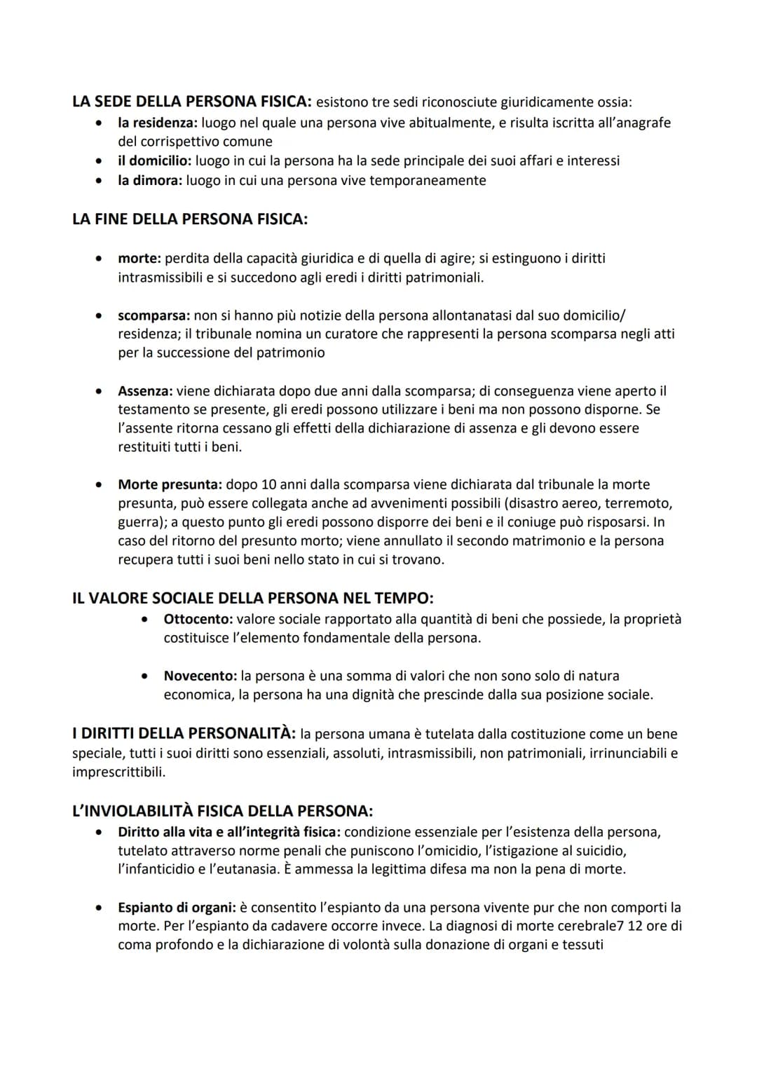 # I SOGGETTI DEL DIRITTO: sono i destinatari delle norme giuridiche e sono le persone fisiche e
le persone giuridiche. Le persone fisiche so
