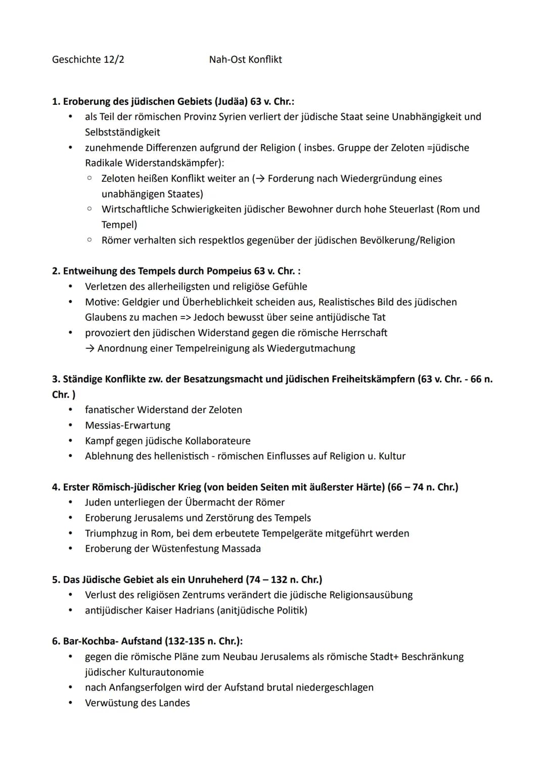 Geschichte 12/2
Inhaltsverzeichnis
Nah-Ost Konflikt
0. Der Nahe Osten - historische Wurzel eines weltpolitischen Konflikts
1. Palästina