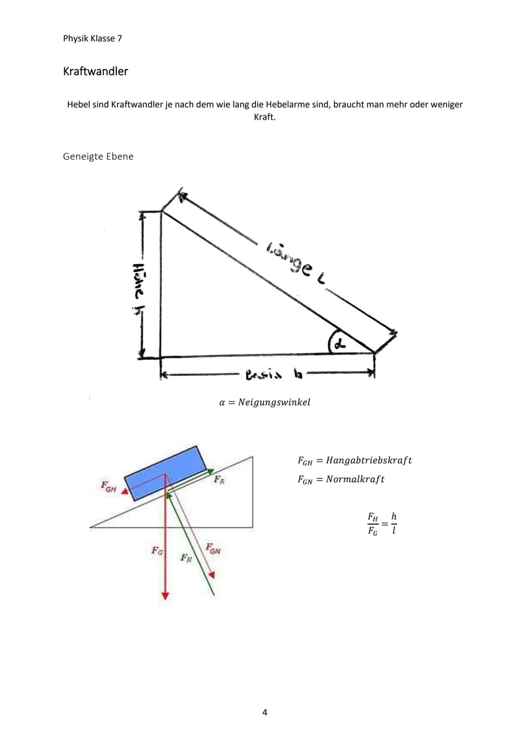 Physik Klasse 7
MECHANIK
Kräfte und ihre Wirkung
Die Kraft
Eine Kraft gibt an, wie stark zwei Körper aufeinander einwirken. Kräfte sind