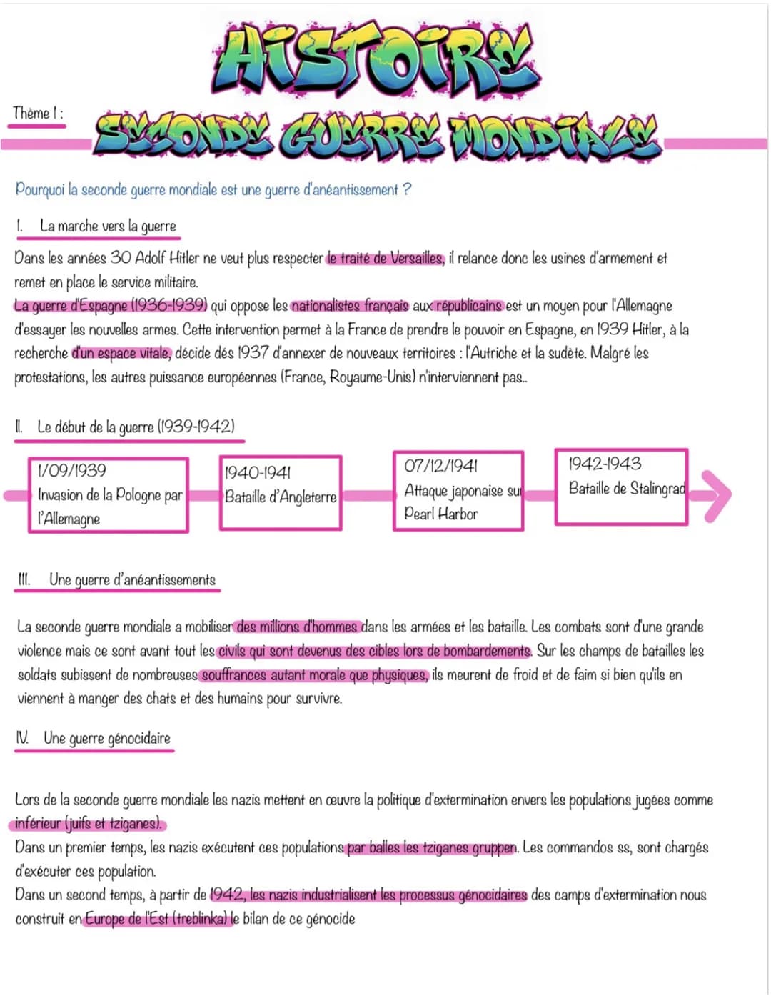 # Histoire
Thème 1:
SEZONDY GUERRY IIDIDIN
Pourquoi la seconde guerre mondiale est une guerre d'anéantissement?
1. La marche vers la gue