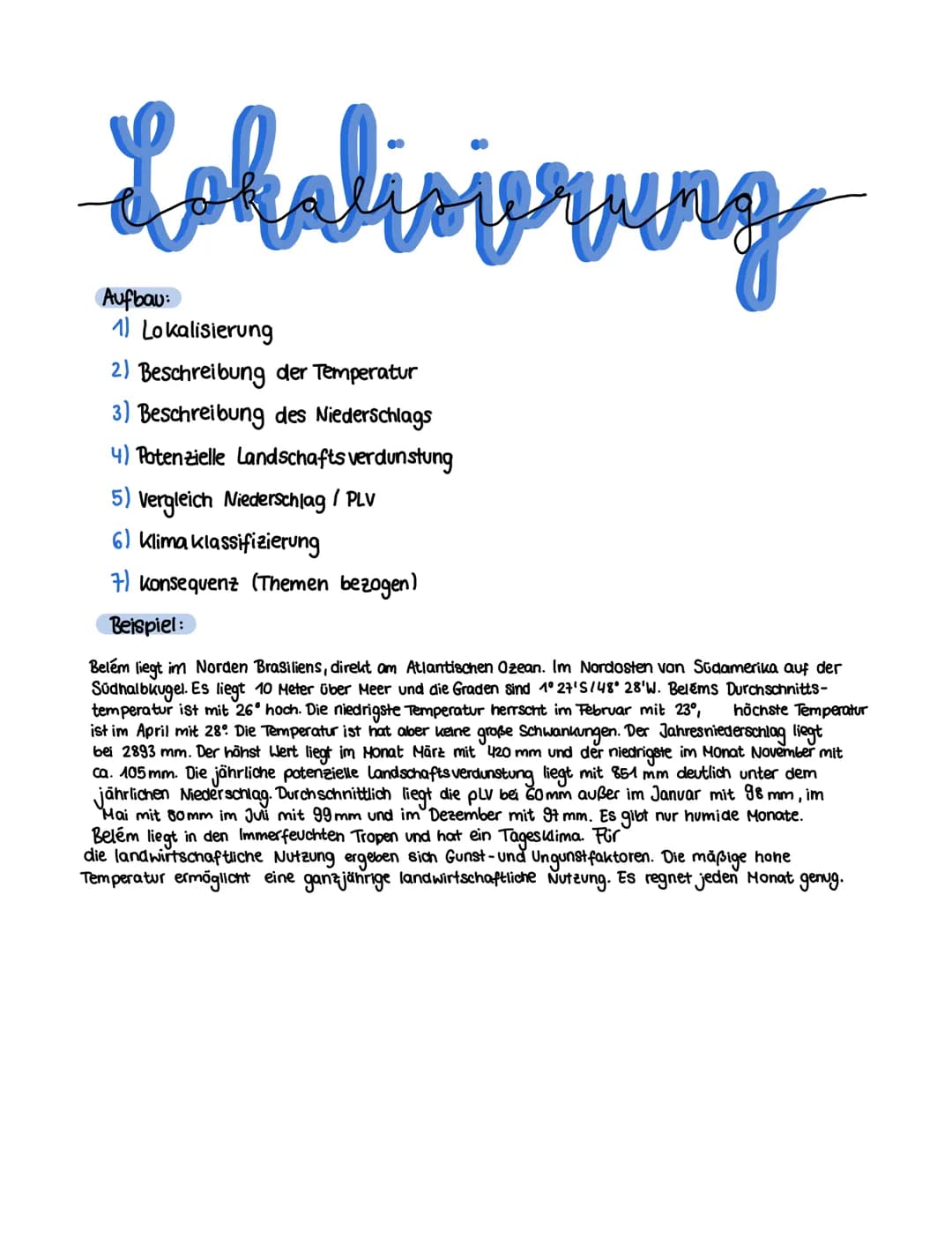 # Lokalisierung
Aufbau:
1) Lokalisierung
2) Beschreibung der Temperatur
3) Beschreibung des Niederschlags
4) Potenzielle Landschafts verdun