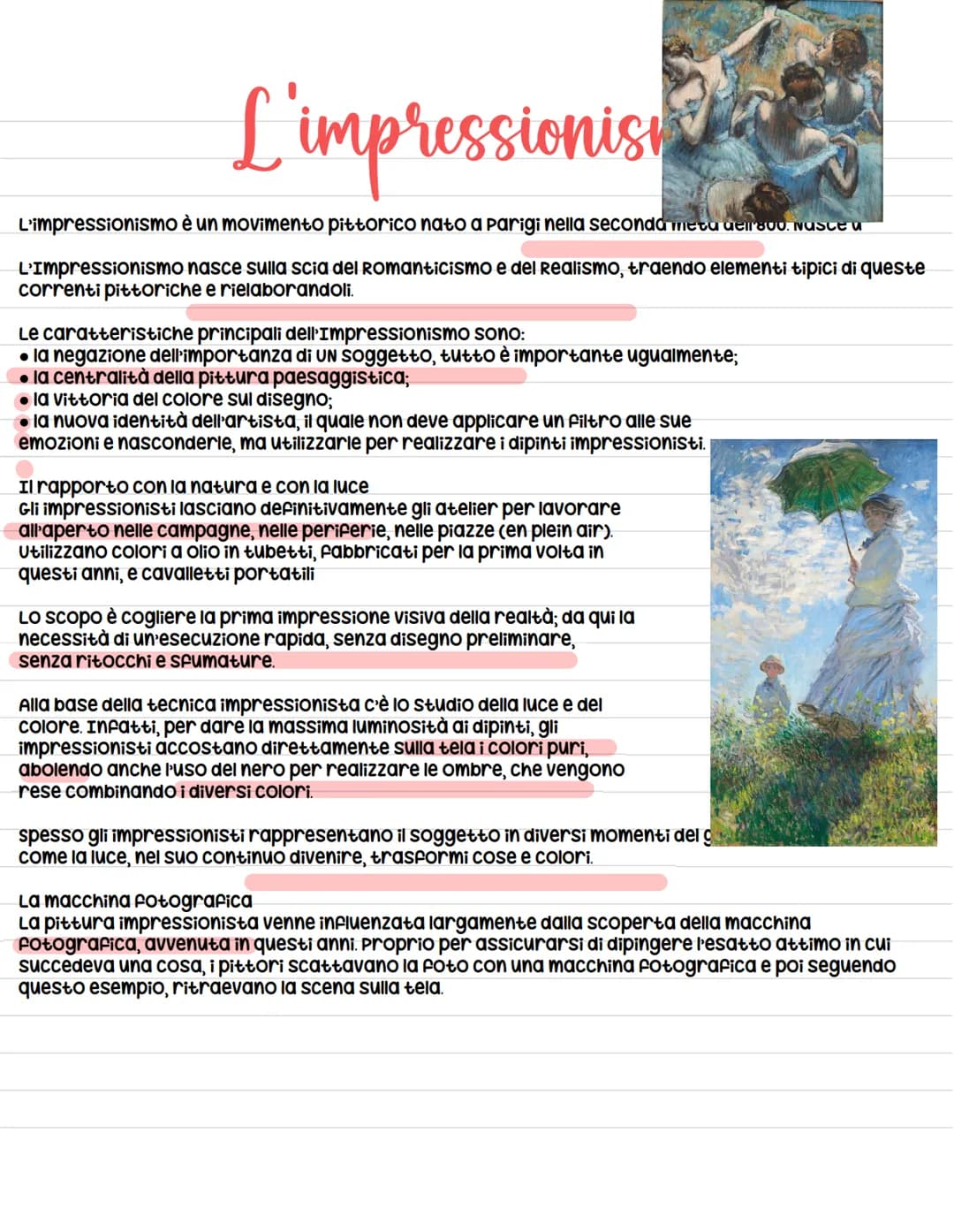 # L'impressionist
L'impressionismo è un movimento pittorico nato a Parigi nella seconda meta deir800. Nasce u
L'Impressionismo nasce sulla